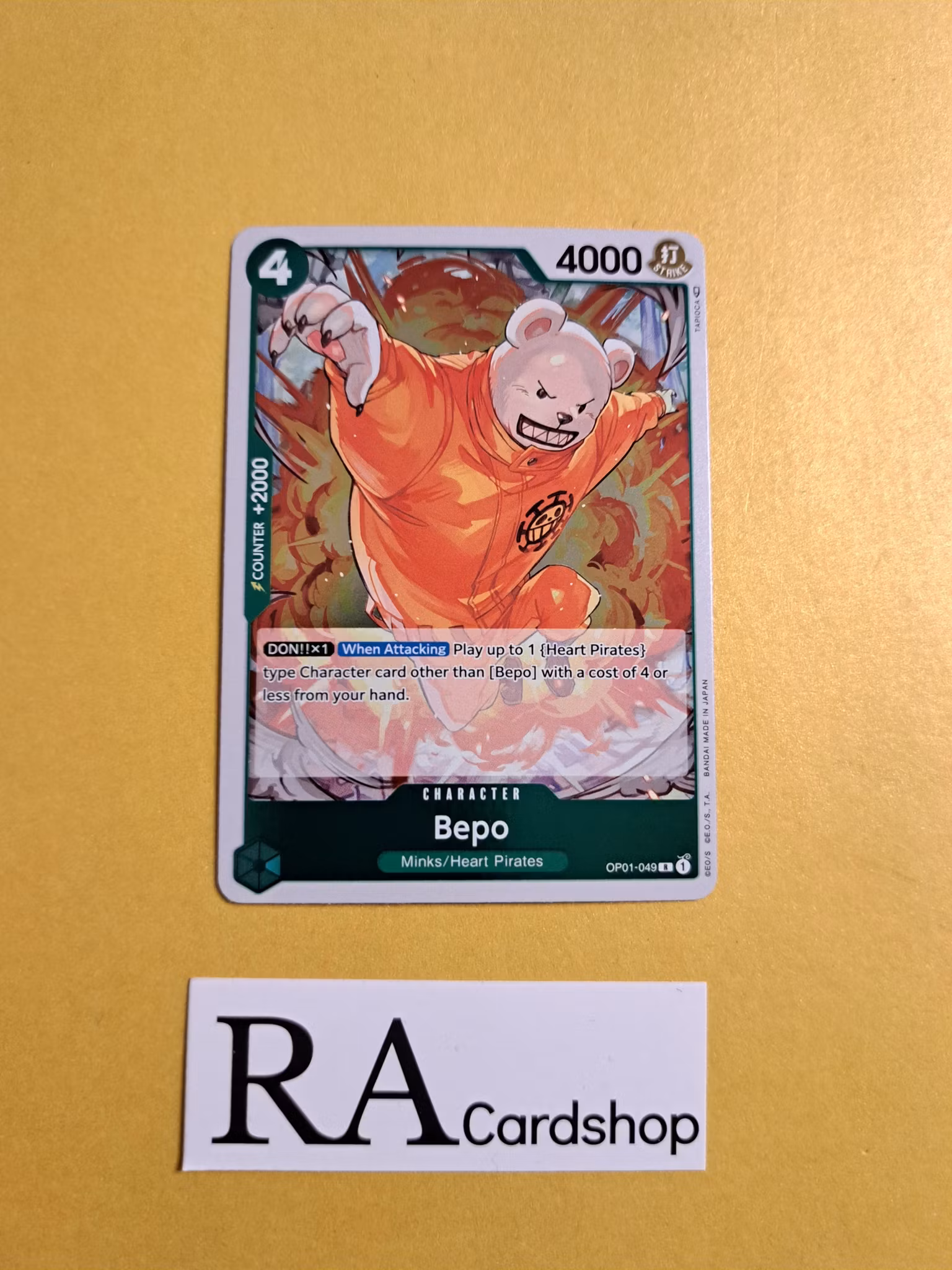 Bepo Rare Foil OP01-049 Romance Dawn One Piece Card Game