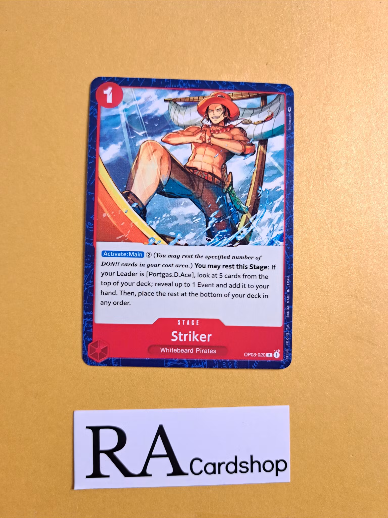 Striker Common OP03-020 Pillar of Strenght One Piece Card Game