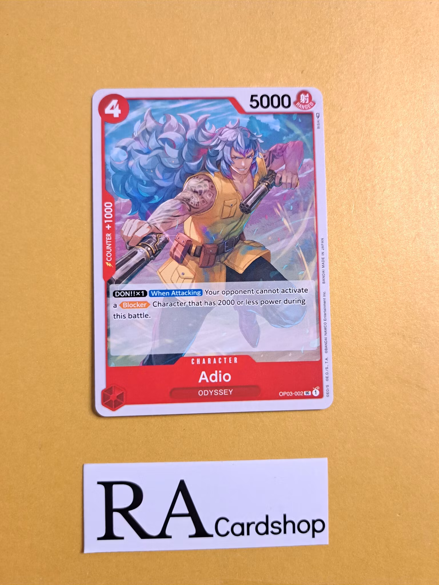 Adio Uncommon OP03-002 Pillar of Strenght One Piece Card Game