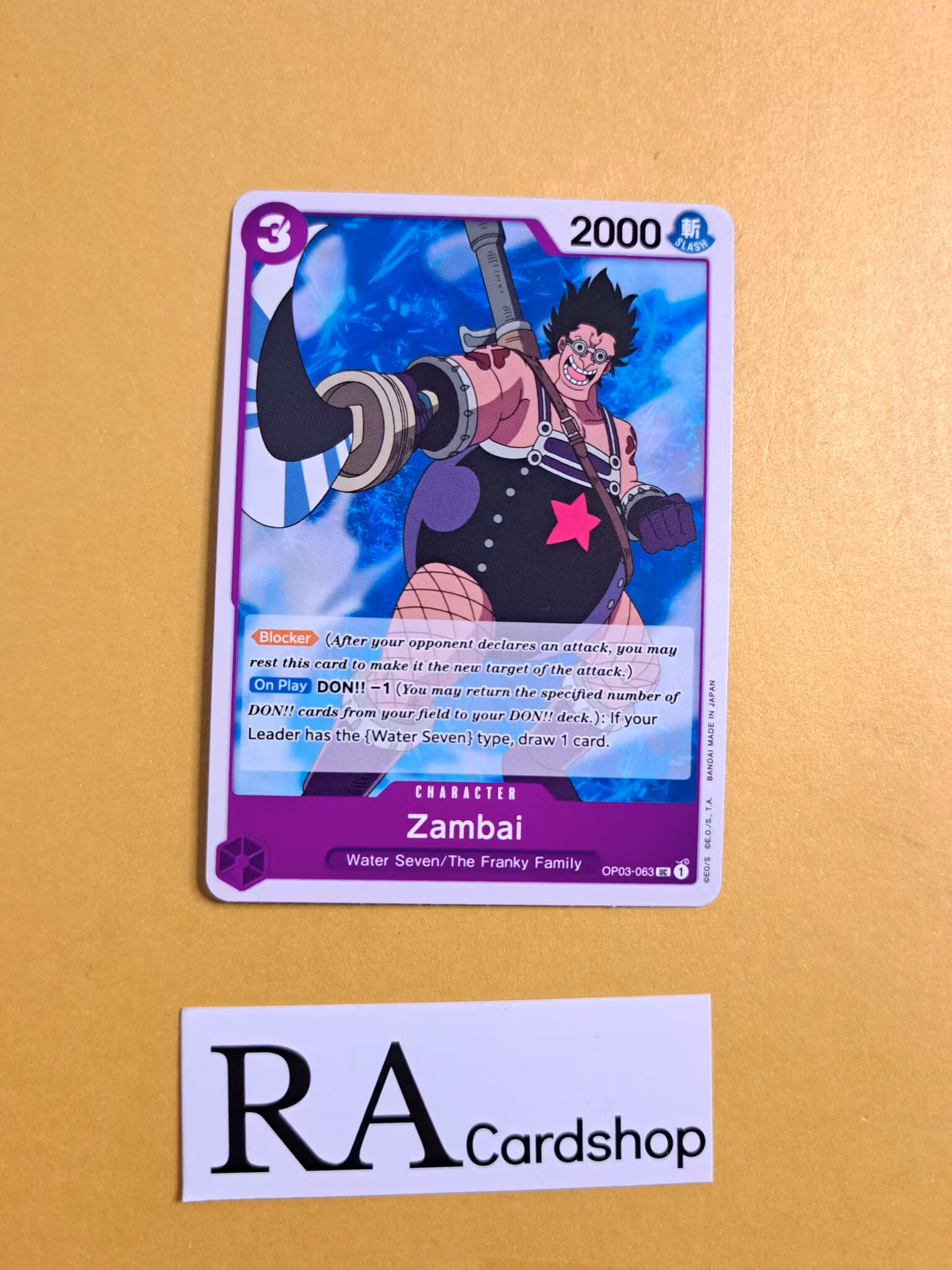Zambai Uncommon OP03-063 Pillar of Strenght One Piece Card Game