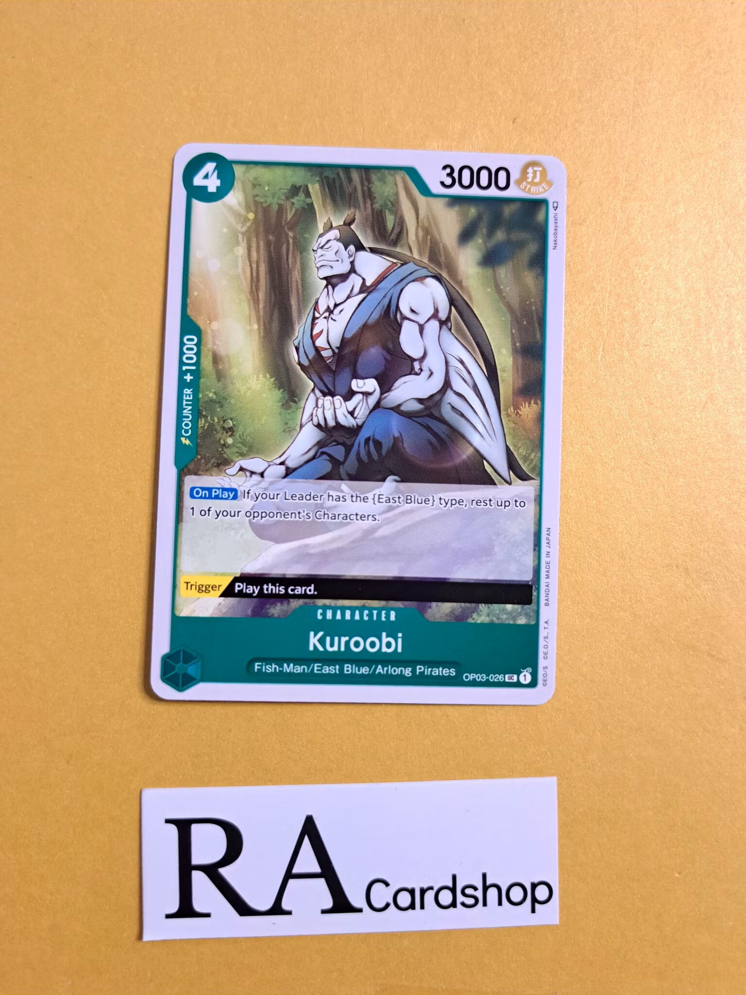 Kuroobi Uncommon OP03-026 Pillar of Strenght One Piece Card Game