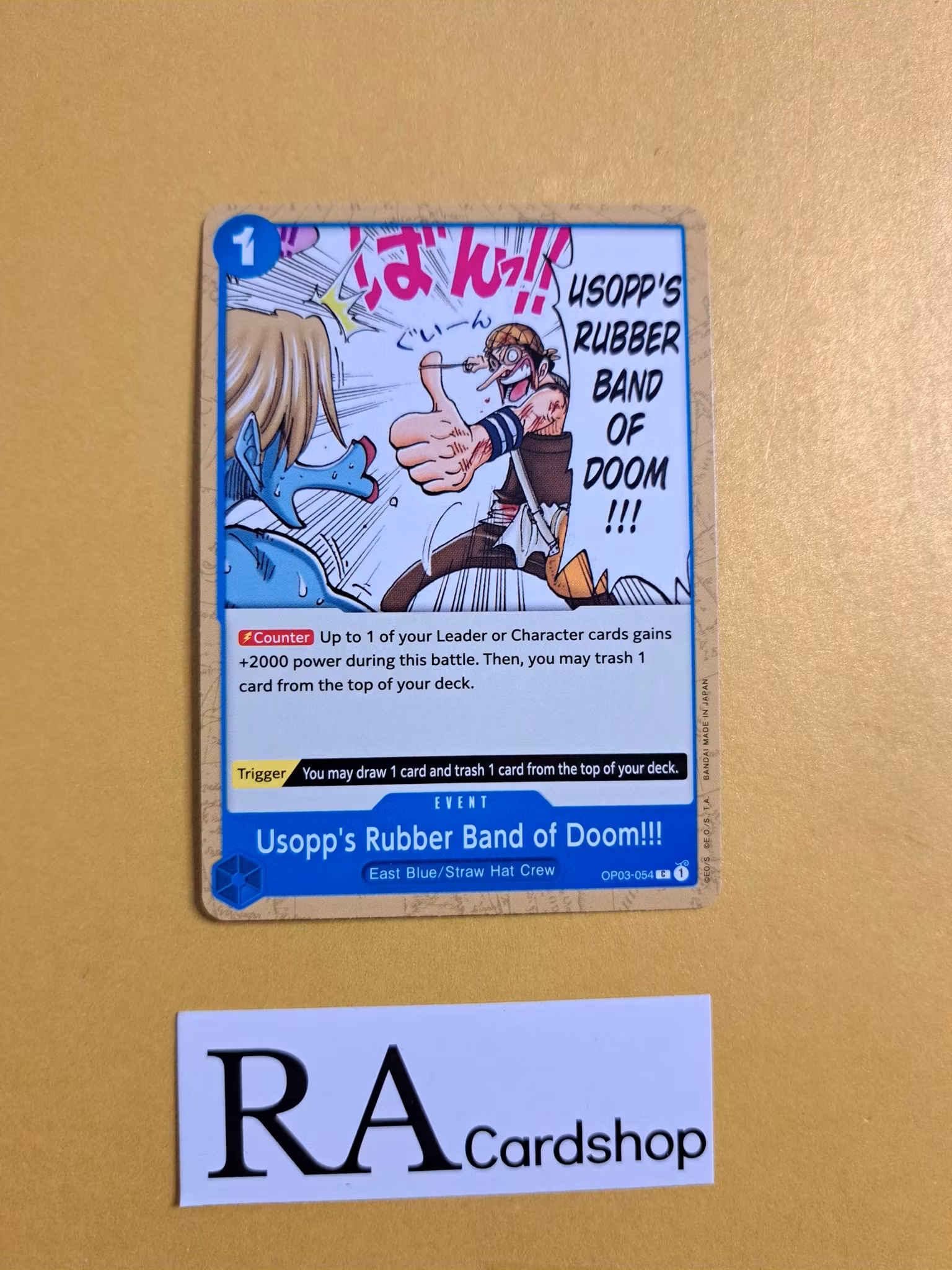 Usopps Rubber Band of Doom!!! Common OP03-054 Pillar of Strenght One Piece Card Game