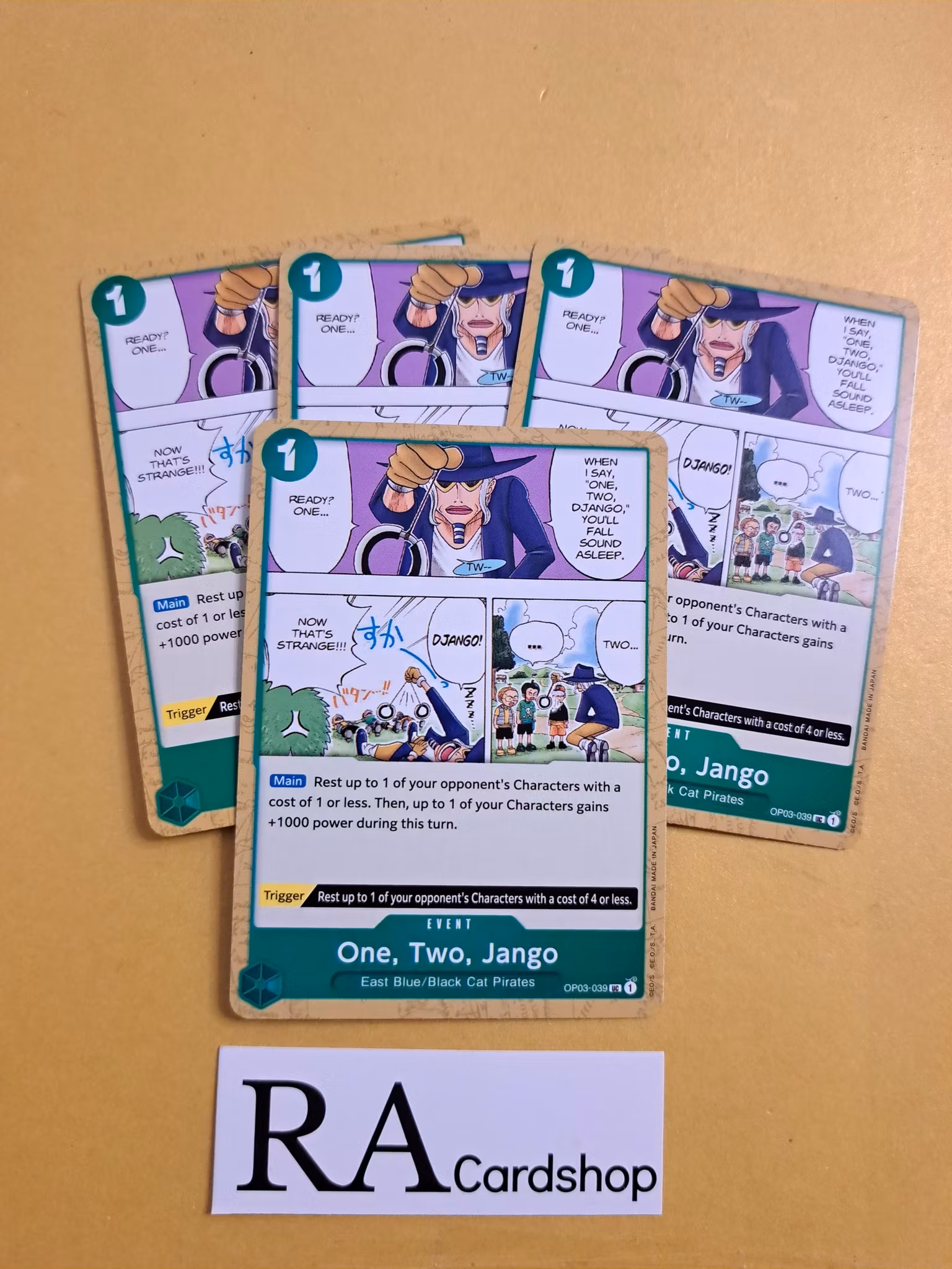 One, Two, Jango Uncommon Full Playset OP03-039 Pillar of Strenght One Piece Card Game