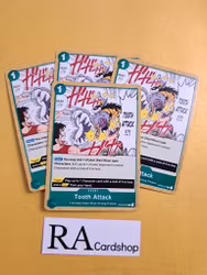 Tooth Attack Common Full Playset OP03-037 Pillar of Strenght One Piece Card Game