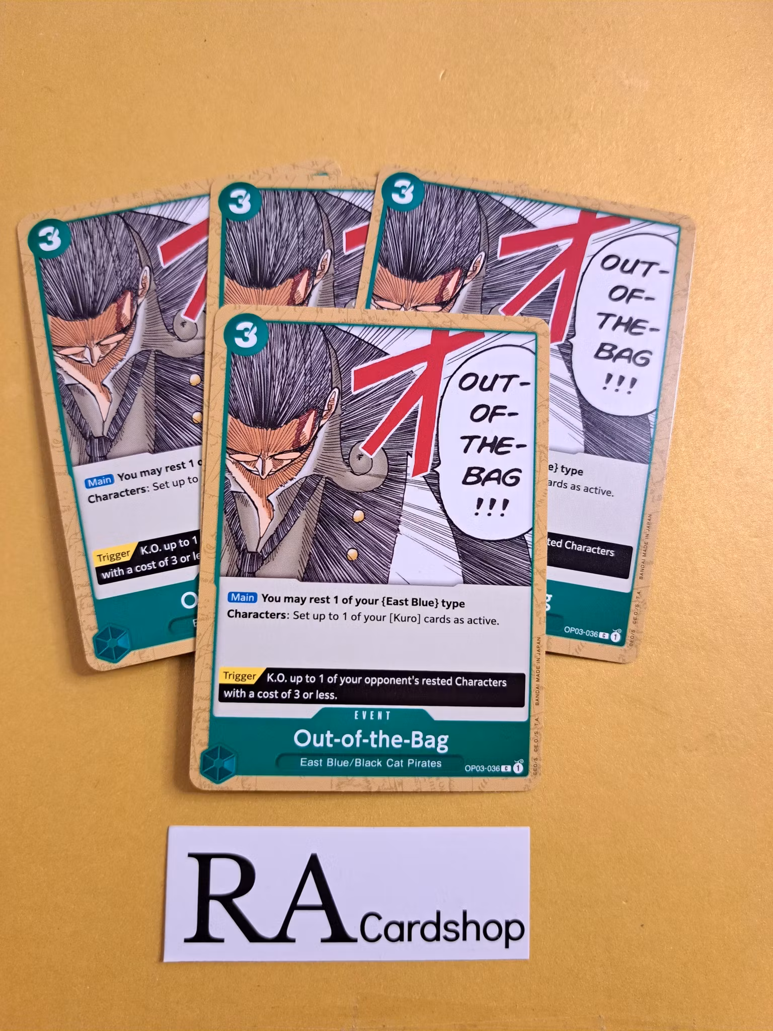 Out-of-the-Bag Common Full Playset OP03-036 Pillar of Strenght One Piece Card Game