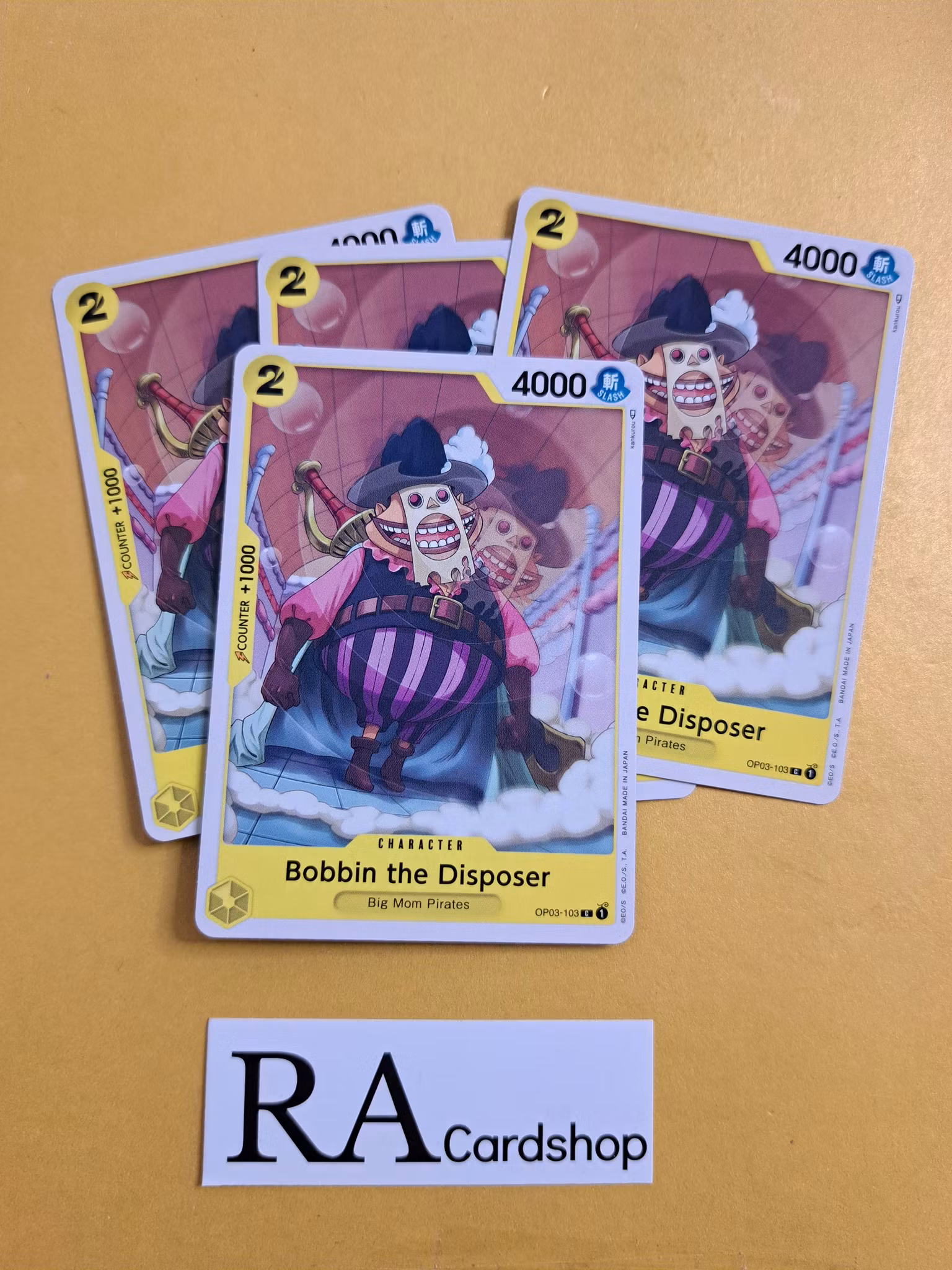 Bobbin the Disposer Common Full Playset OP03-103 Pillar of Strenght One Piece Card Game