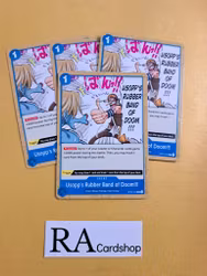 Usopps Rubber Band of Doom!!!! Common Full Playset OP03-054 Pillar of Strenght One Piece Card Game