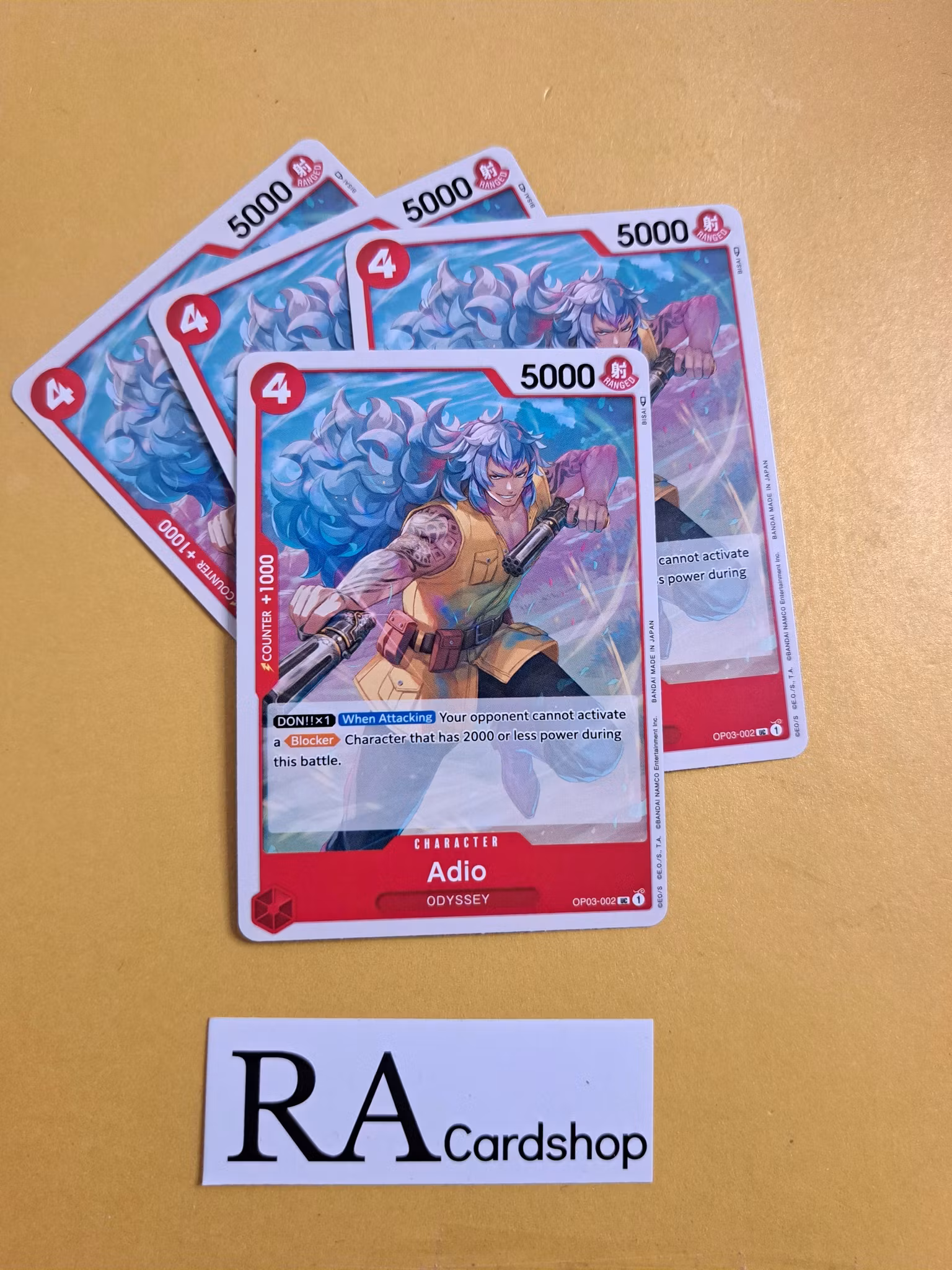 Adio Uncommon Full Playset OP03-002 Pillar of Strenght One Piece Card Game