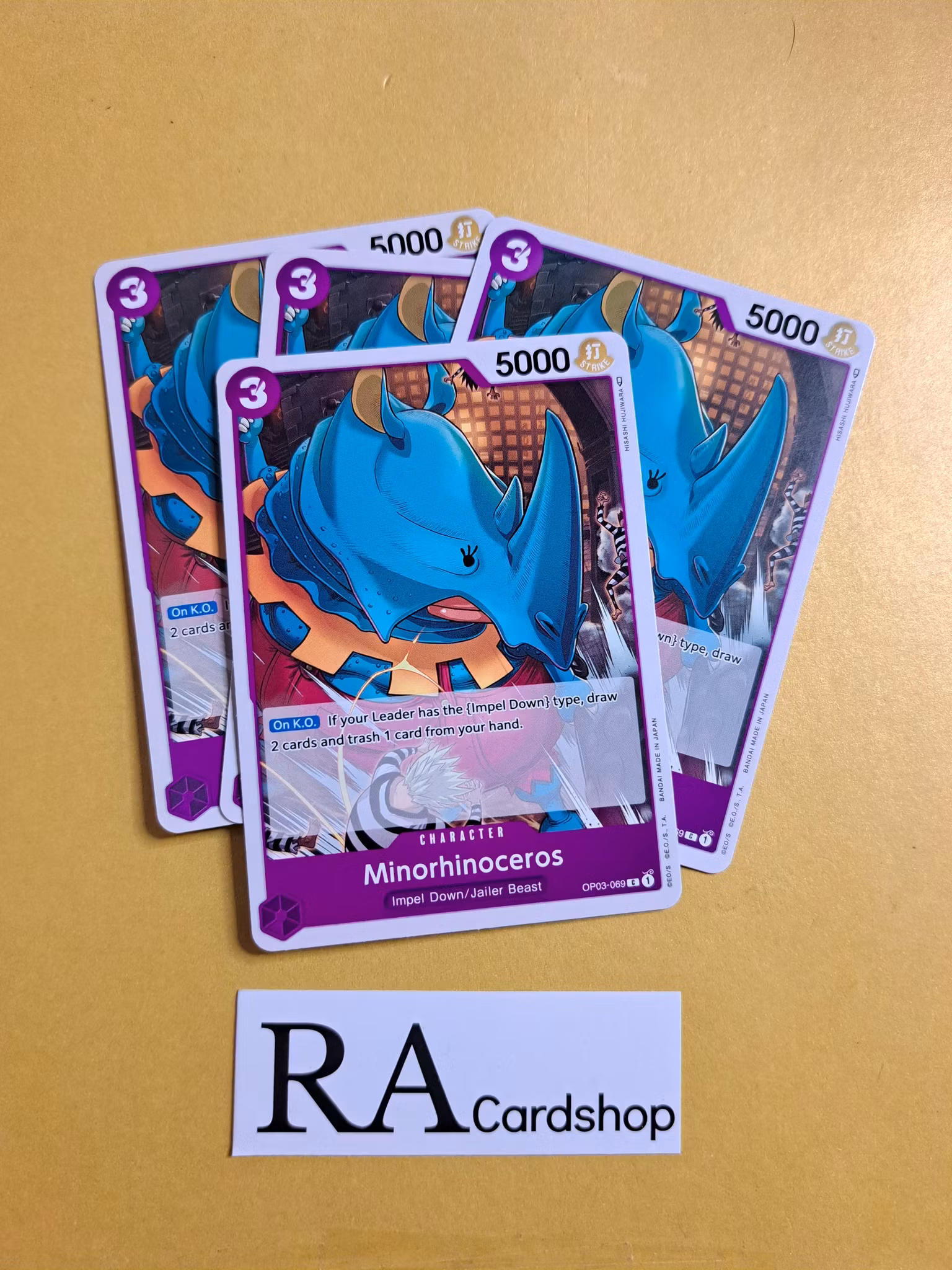Minorhinoceros Common Full Playset OP03-069 Pillar of Strenght One Piece Card Game