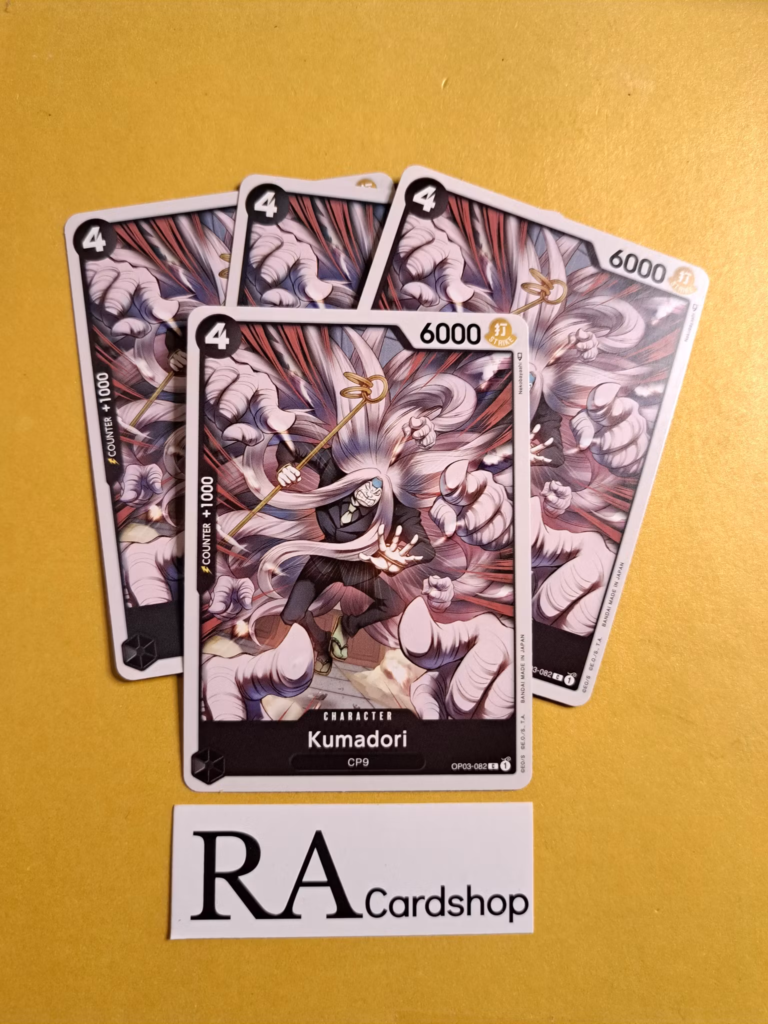 Kumadori Uncommon Full Playset OP03-082 Pillar of Strenght One Piece Card Game