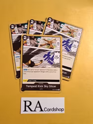 Tempest Kick Sky Slicer Uncommon Full Playset OP03-096 Pillar of Strenght One Piece Card Game