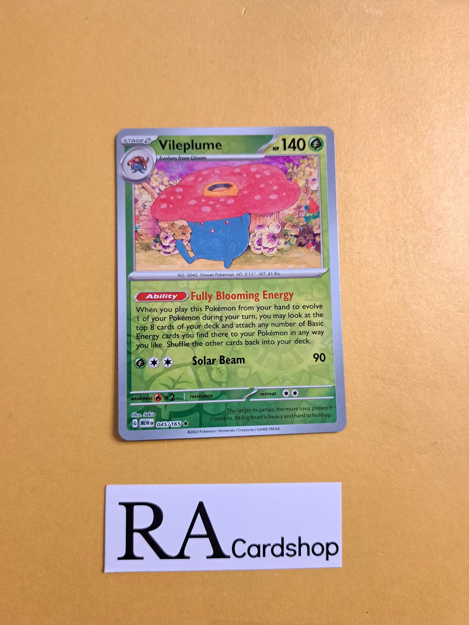 Vileplume Reverse Holo Rare 045/165 Pokemon 151 Pokemon