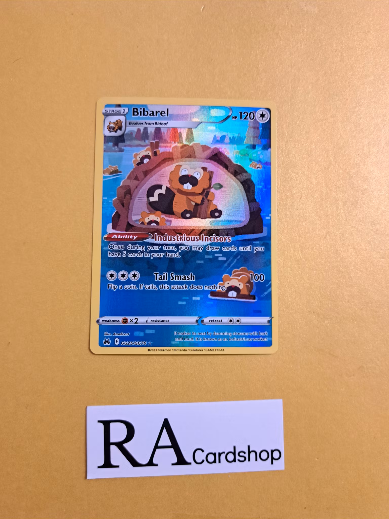 Bibarel GG25/GG70 Crown Zenith Pokemon
