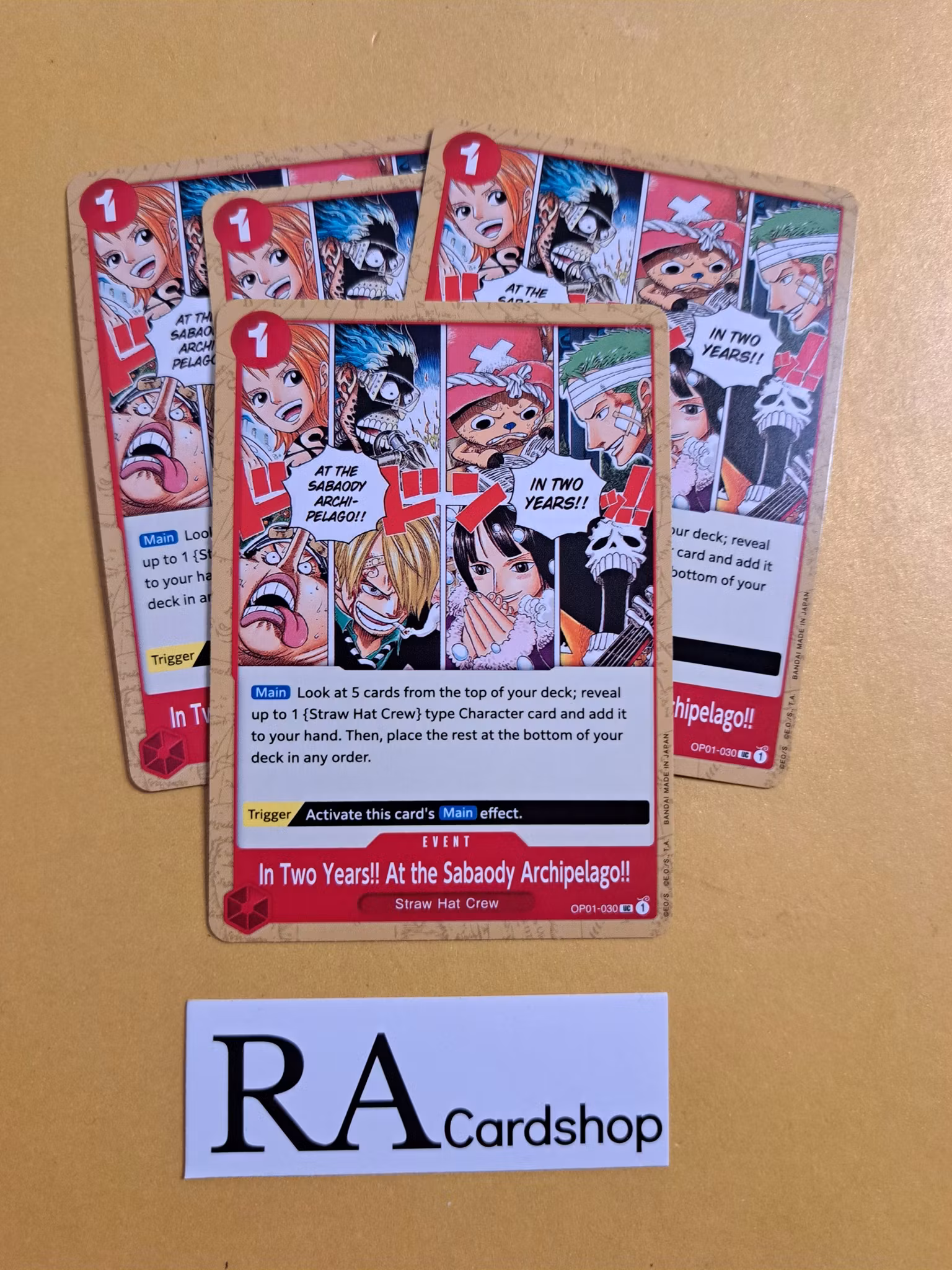 In Two Years!! At the Sabody Archipelago!! Uncommon Playset OP01-030 Romance Dawn One Piece Card Game