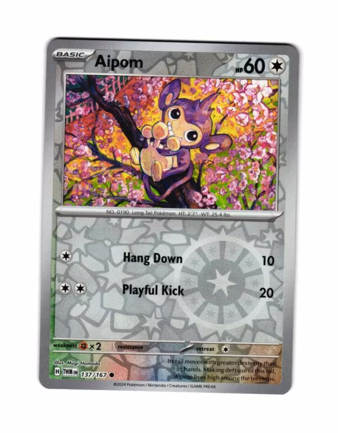 Aipom Reverse Holo Common 137/167 Twilight Masquerade Pokemon