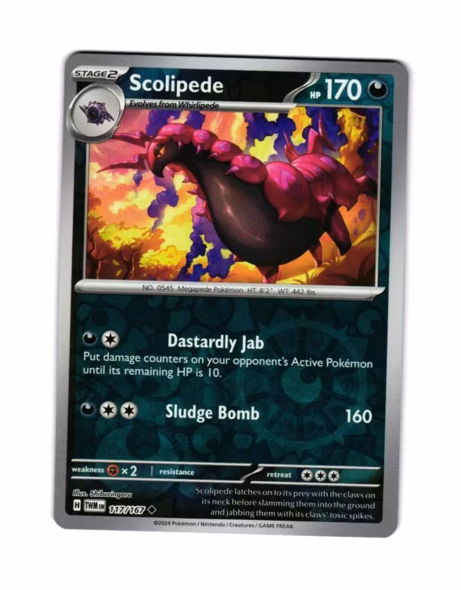 Scolipede Reverse Holo Uncommon 117/167 Twilight Masquerade Pokemon
