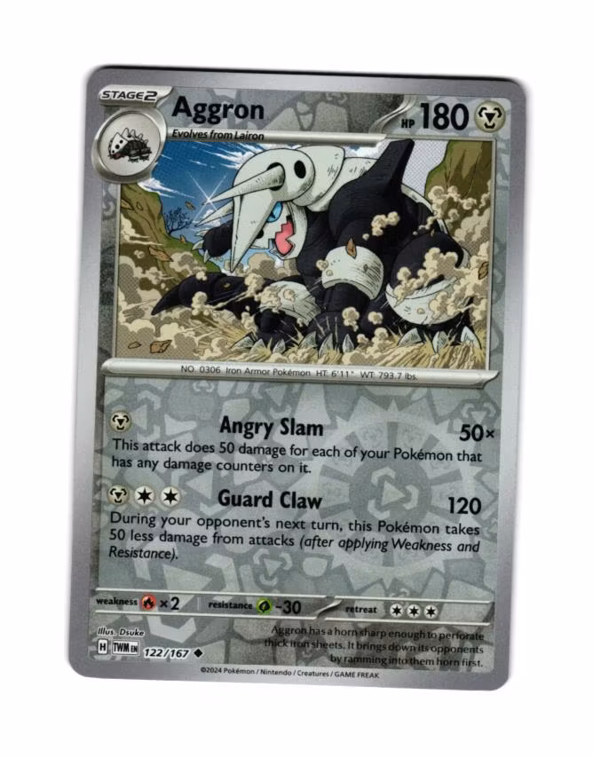 Aggron Reverse Holo Uncommon 122/167 Twilight Masquerade Pokemon