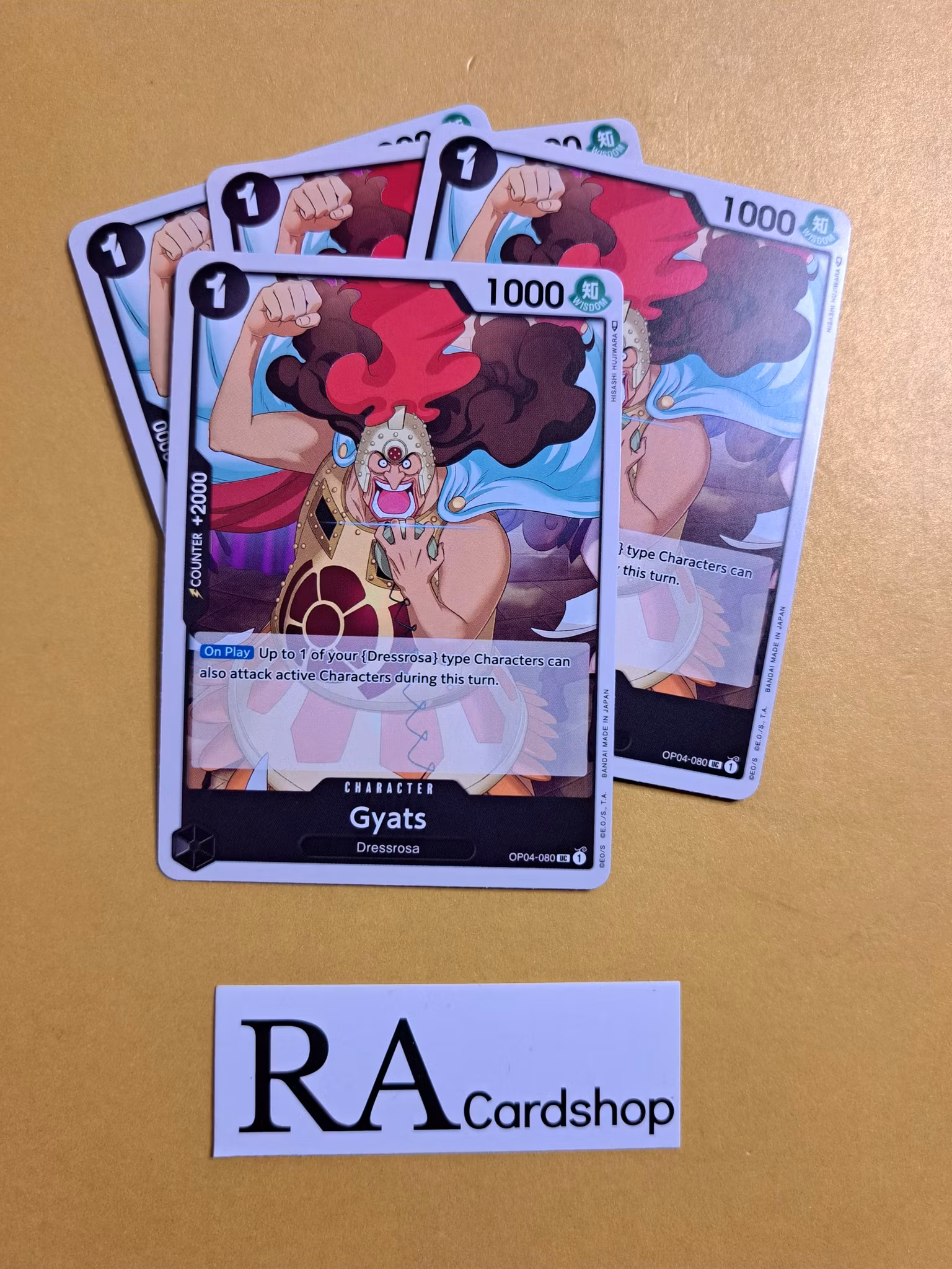 Gyats Uncommon Playset OP04-080 Kingdoms of Intrigue OP04 One Piece Card Game