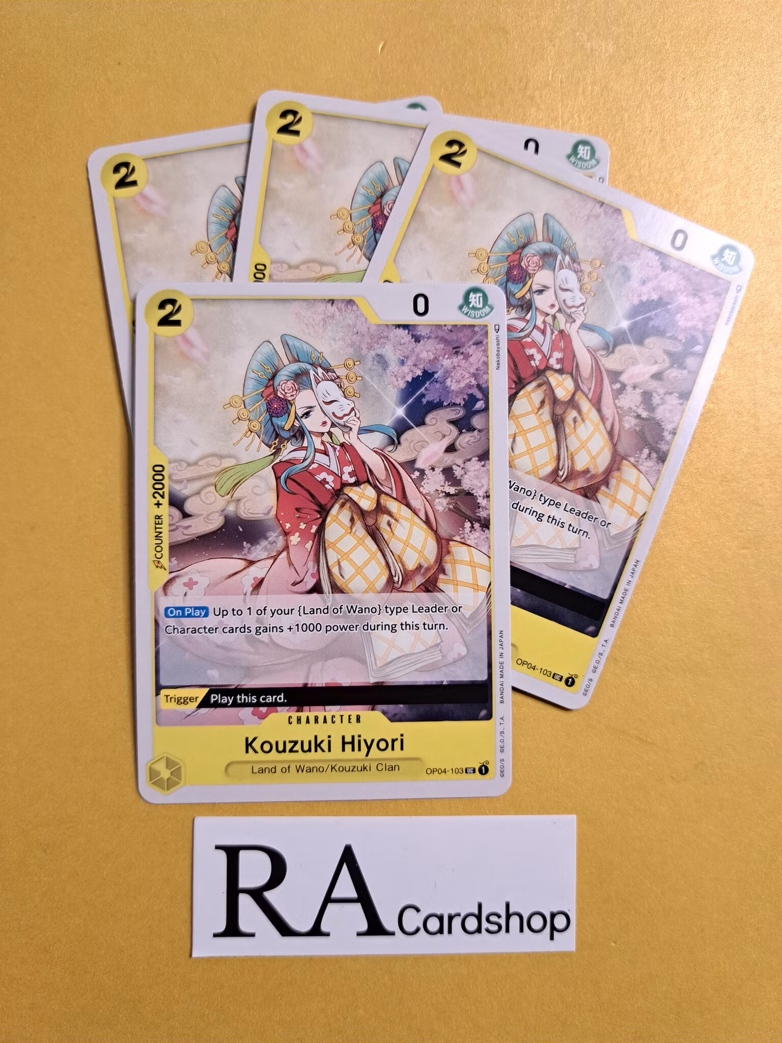 Kouzuki Hiyori Uncommon Playset OP04-103 Kingdoms of Intrigue OP04 One Piece Card Game