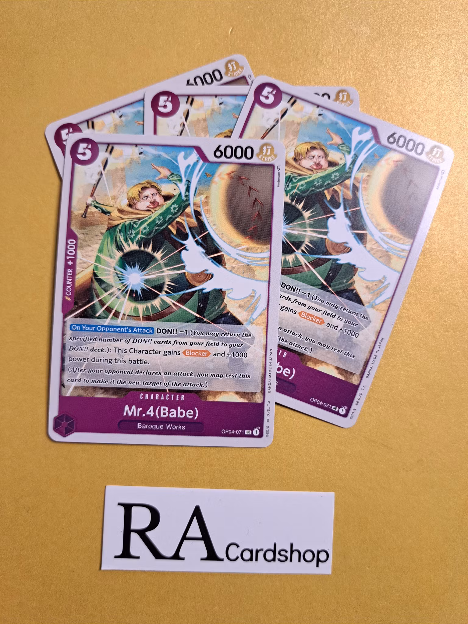 Mr.4(Babe) Uncommon Playset OP04-071 Kingdoms of Intrigue OP04 One Piece Card Game