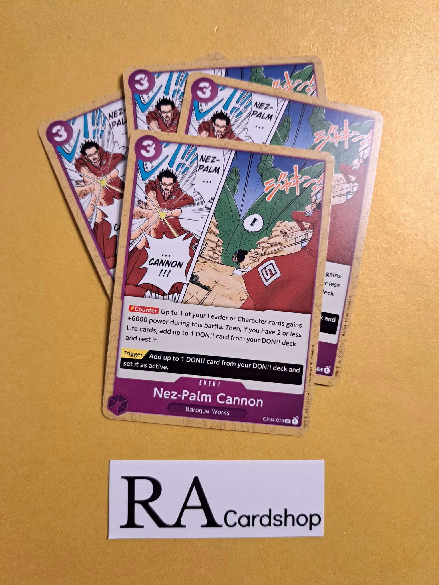 Nez-Palm Cannon Uncommon Playset OP04-075 Kingdoms of Intrigue OP04 One Piece Card Game
