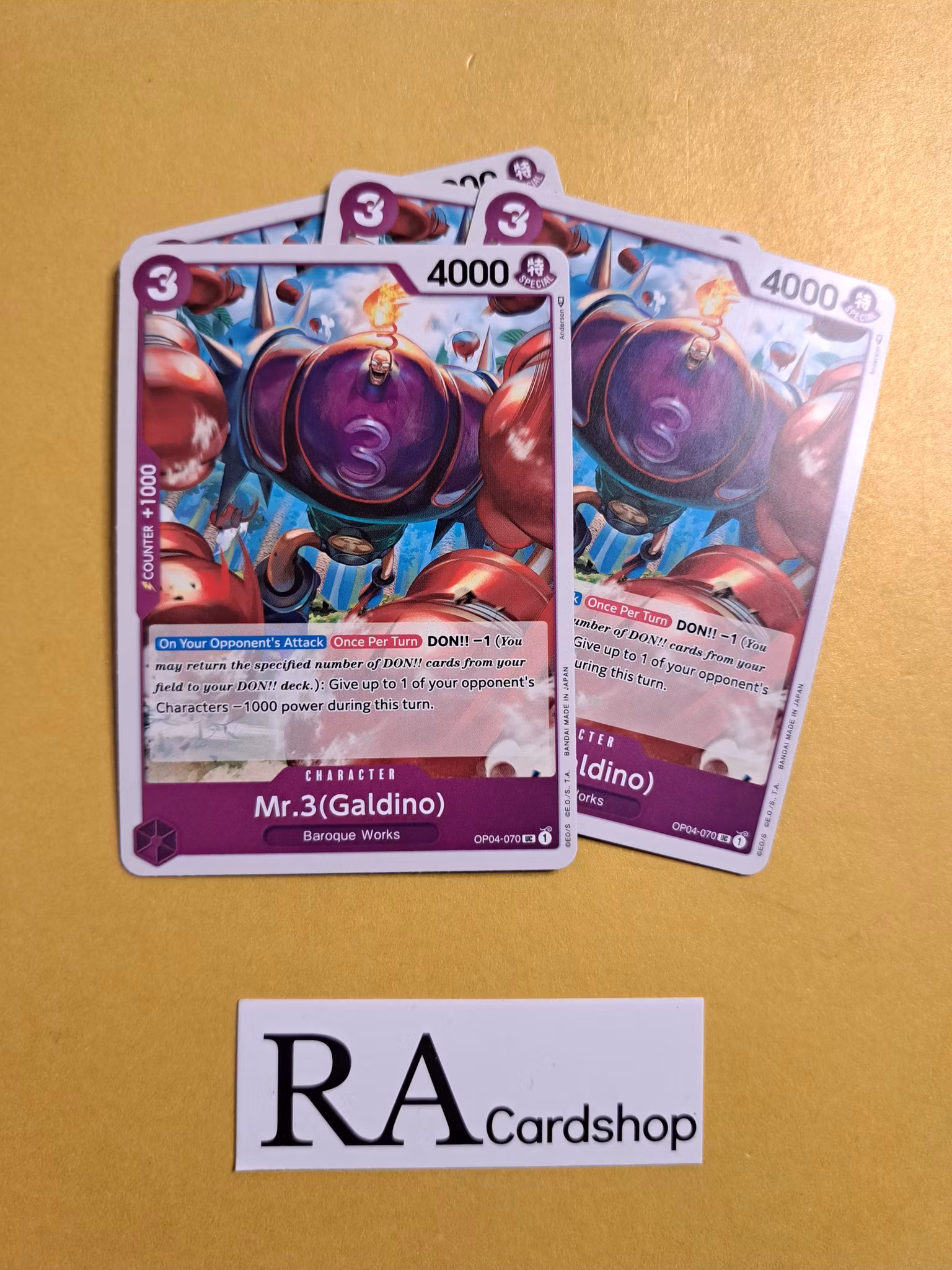 Mr.3(galdino) Uncommon Playset OP04-070 Kingdoms of Intrigue OP04 One Piece Card Game