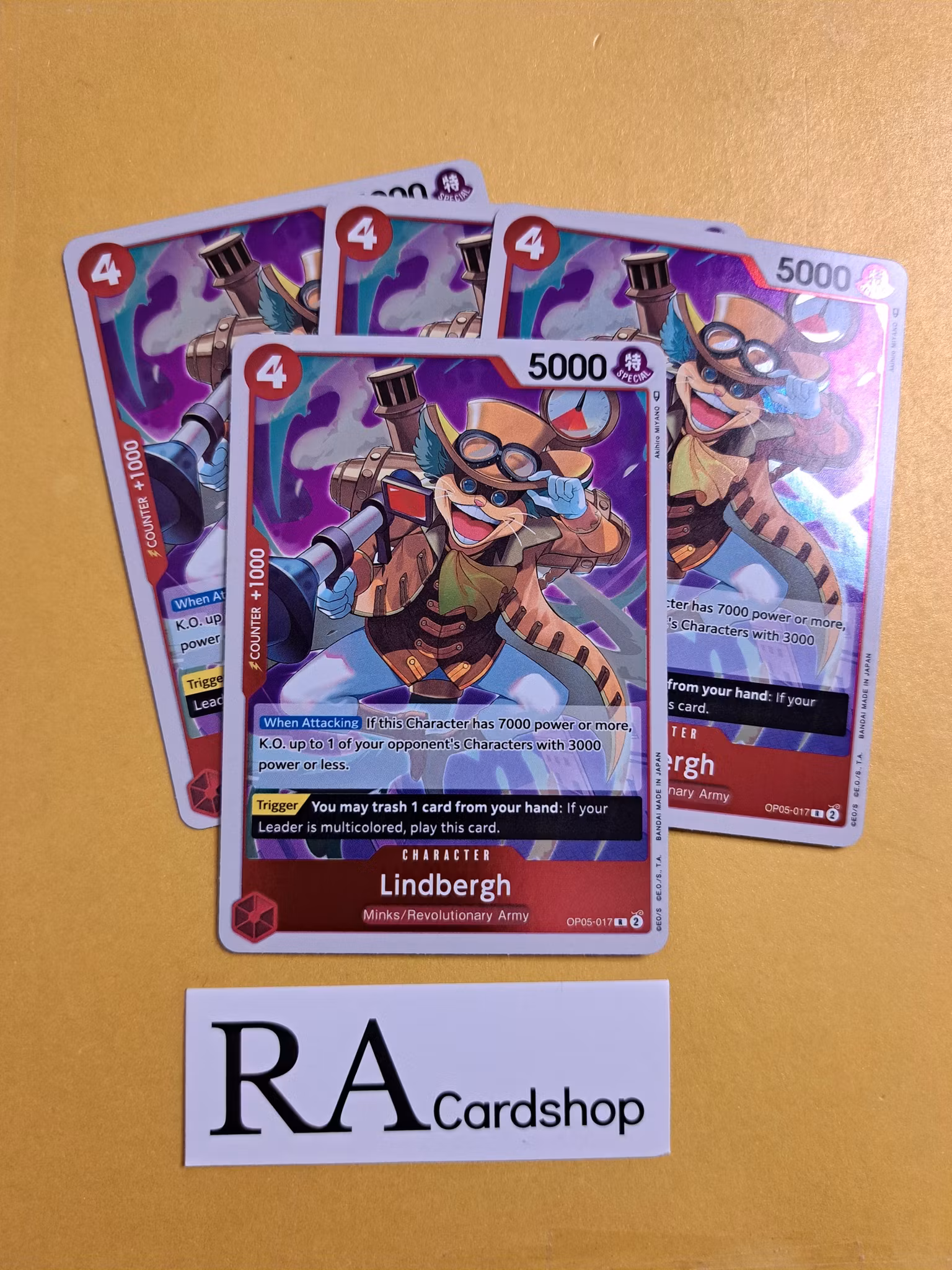 Lindbergh Rare Playset OP05-017 Awakening of the New Era OP05 One Piece Card Game