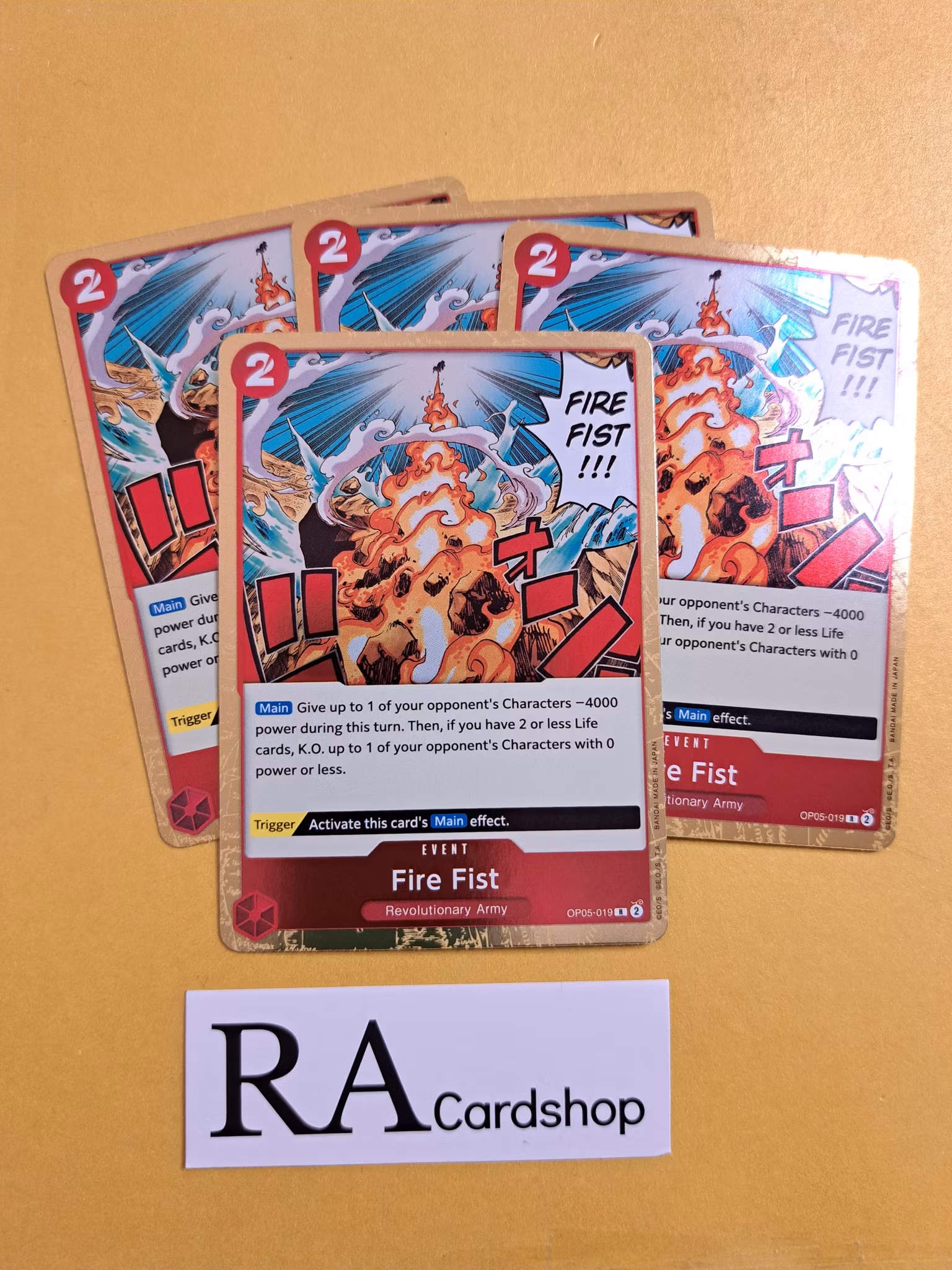 Fire Fist Rare Playset OP05-019 Awakening of the New Era OP05 One Piece Card Game
