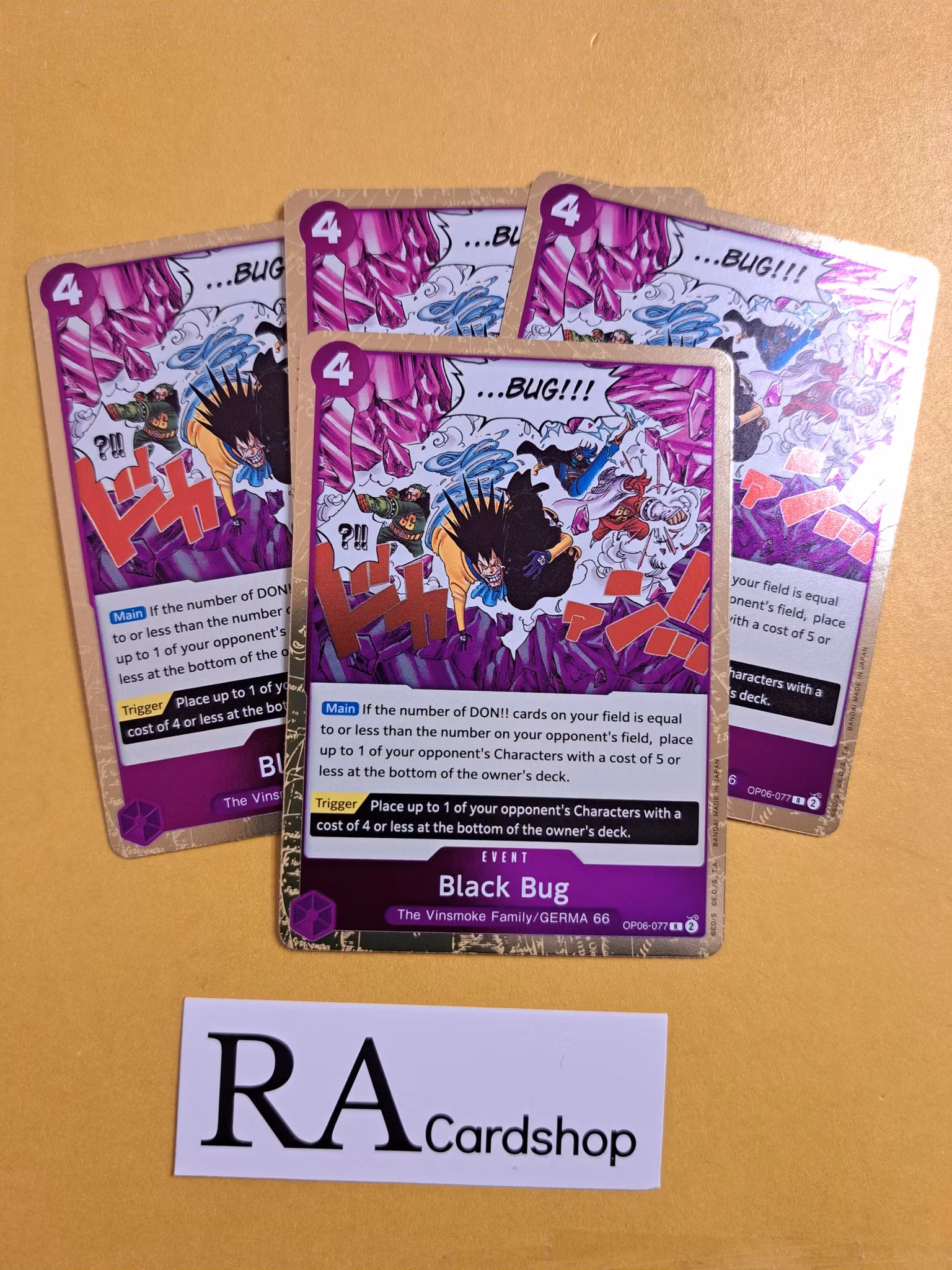 Black Bug Rare Foil Playset OP06-077 Wings of the Captain OP06 One Piece Card Game