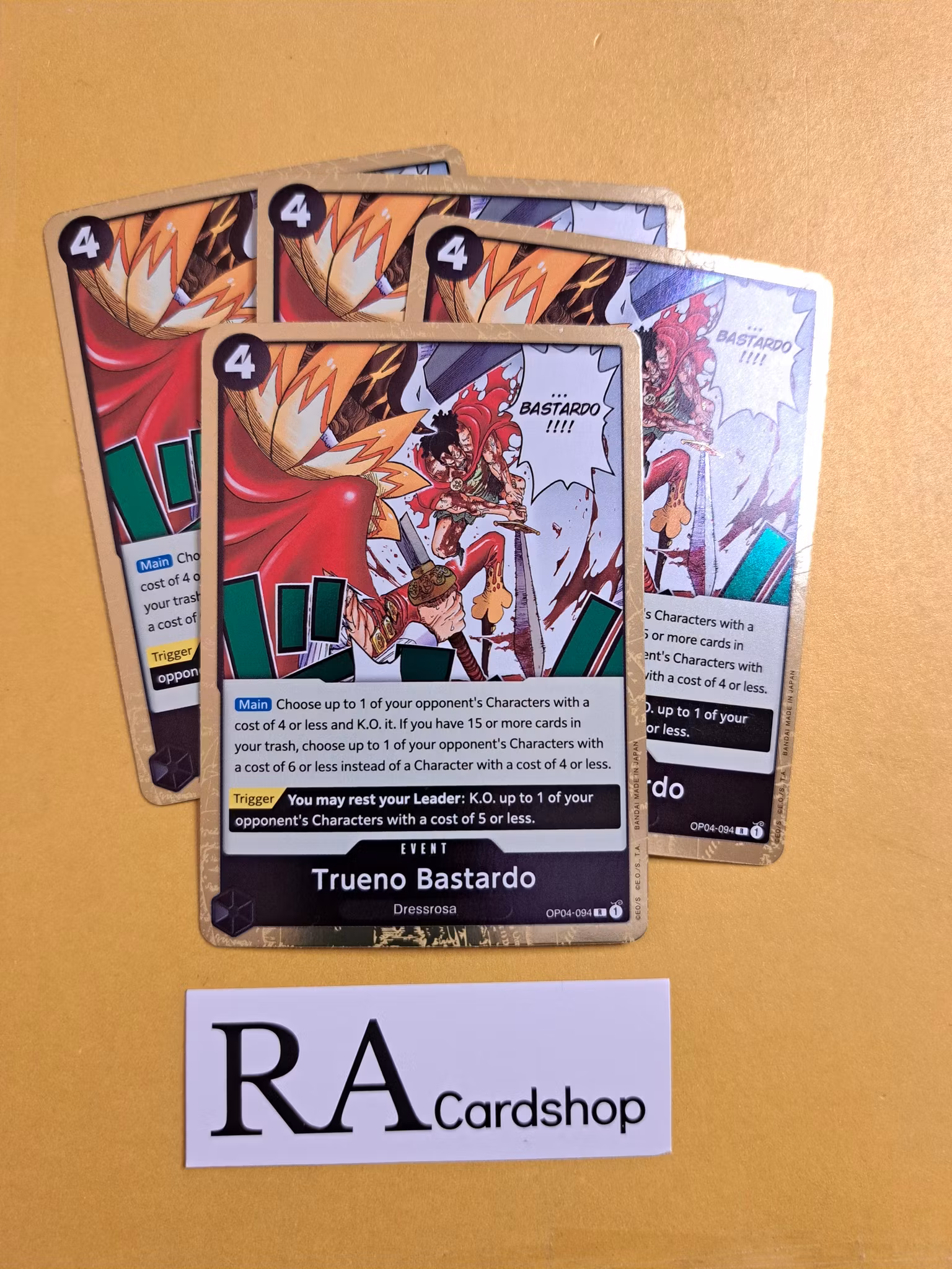 Trueno Bastardo Rare Playset OP04-094 Kingdoms of Intrigue OP04 One Piece