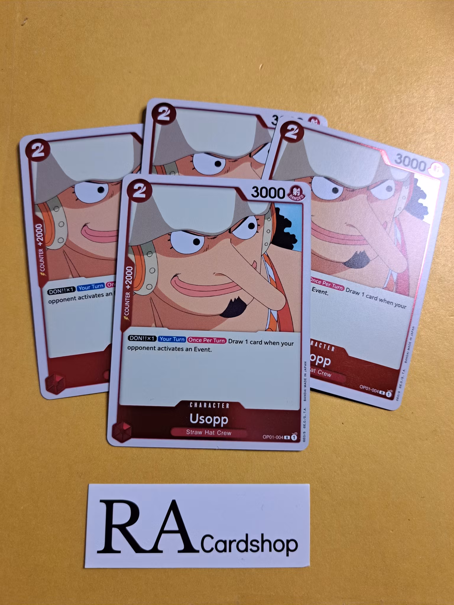 Usopp Rare Foil Playset OP01-004 Romance Dawn One Piece Card Game