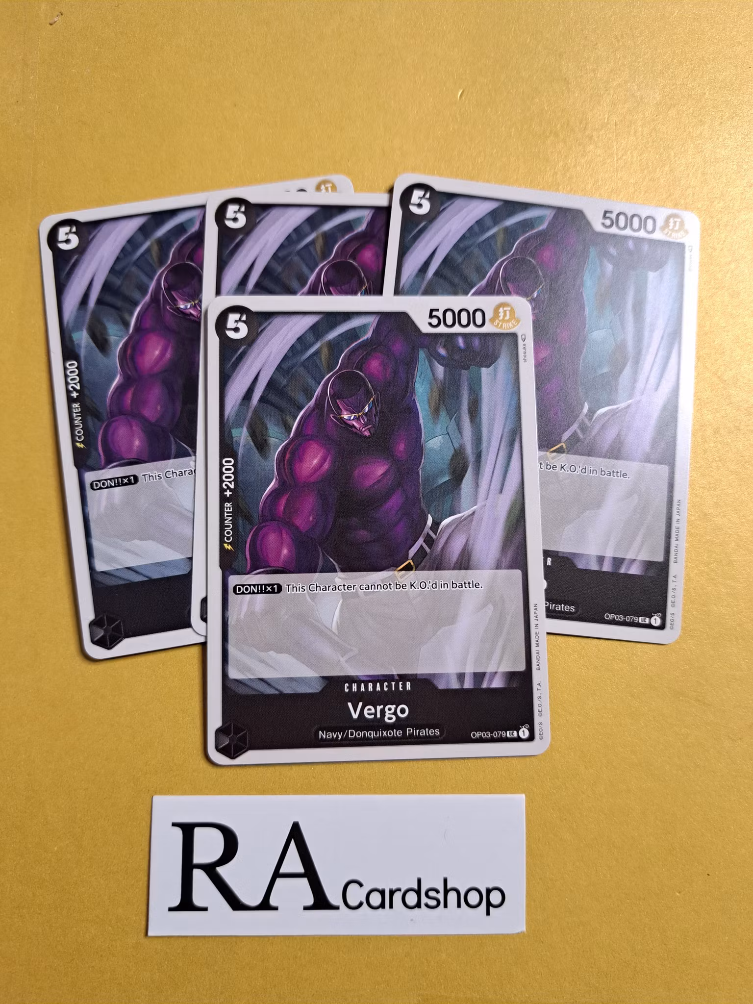 Vergo Uncommon Full Playset OP03-079 Pillar of Strenght One Piece Card Game
