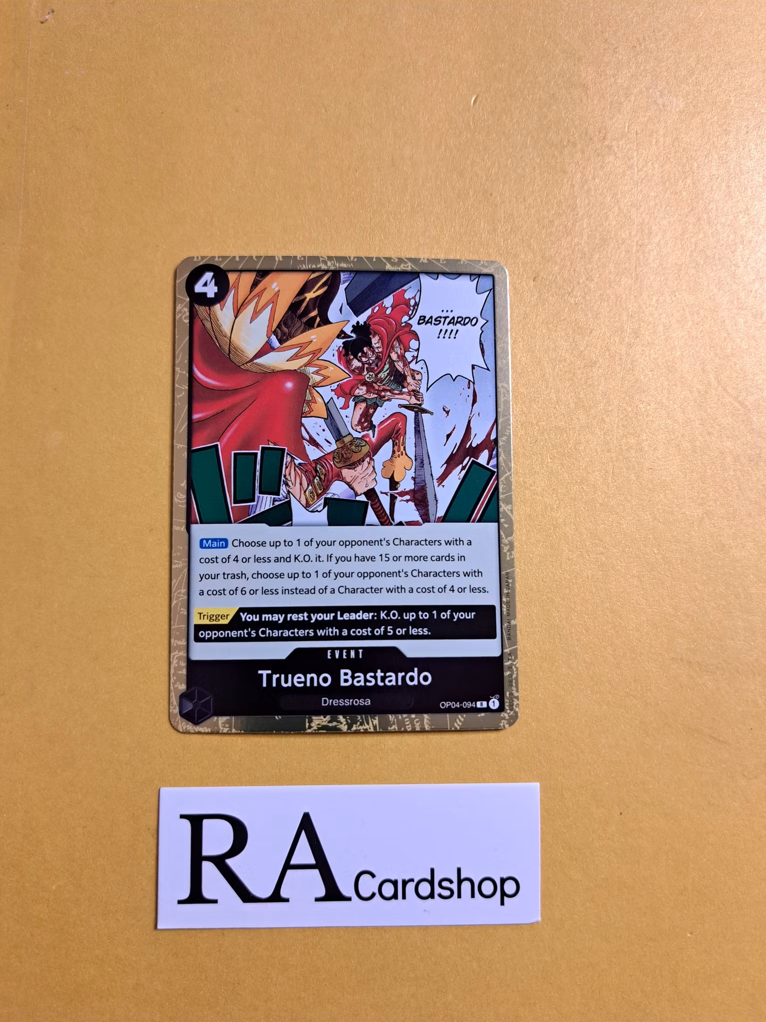 Trueno Bastardo Rare OP04-094 Kingdoms of Intrigue OP04 One Piece Card Game