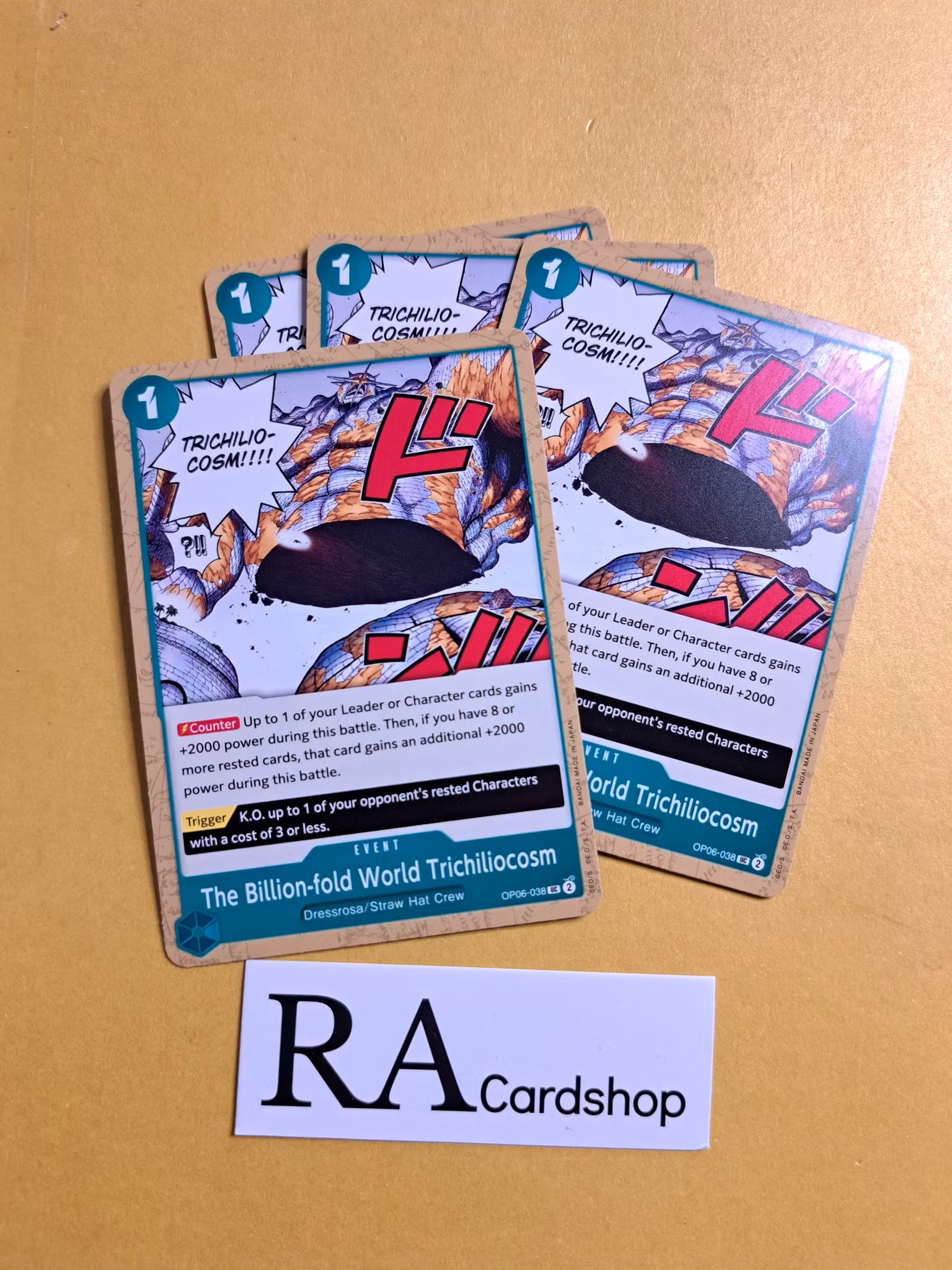 The Billion-fold World Trichiliocosm Uncommon Playset OP06-038 Wings of the Captain OP06 One Piece Card Game