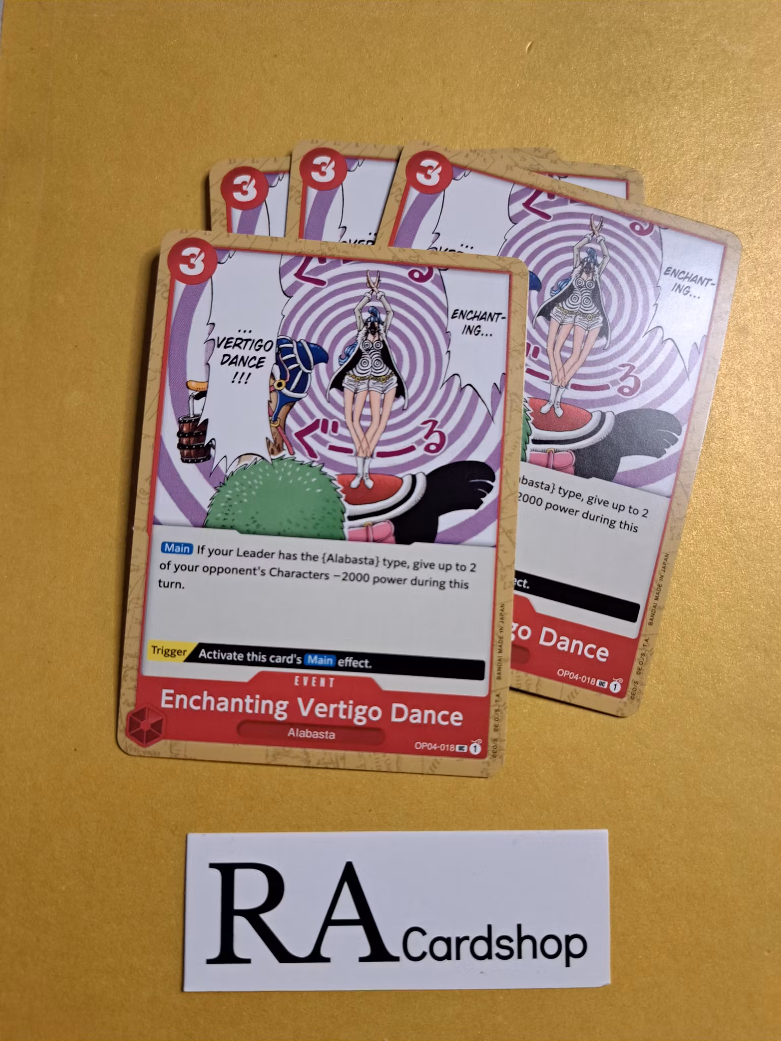 Enchanting Vertigo Dance Uncommon Playset OP04-018 Kingdoms of Intrigue OP04 One Piece Card Game