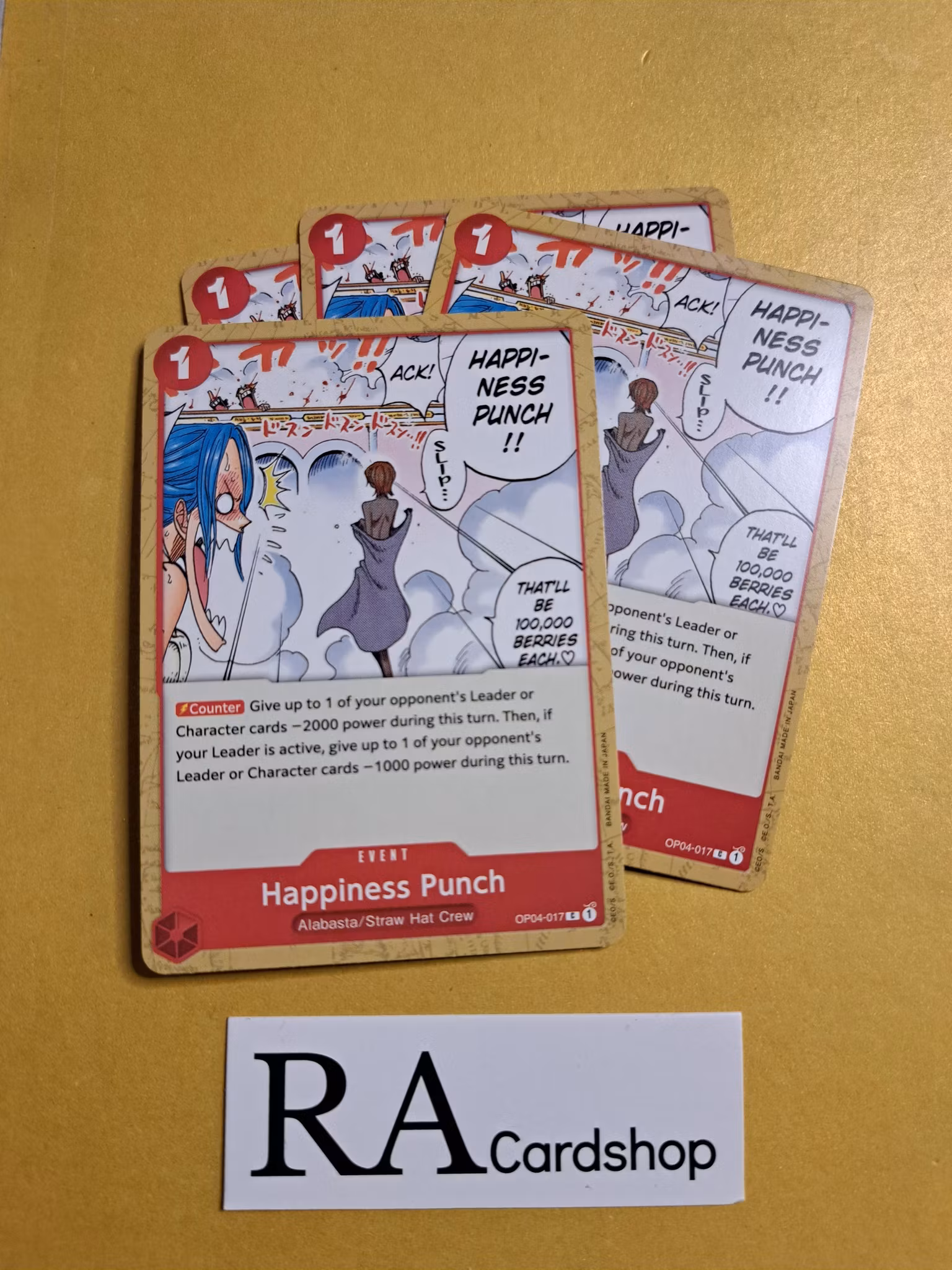 Happiness Punch Common Playset OP04-017 Kingdoms of Intrigue OP04 One Piece Card Game