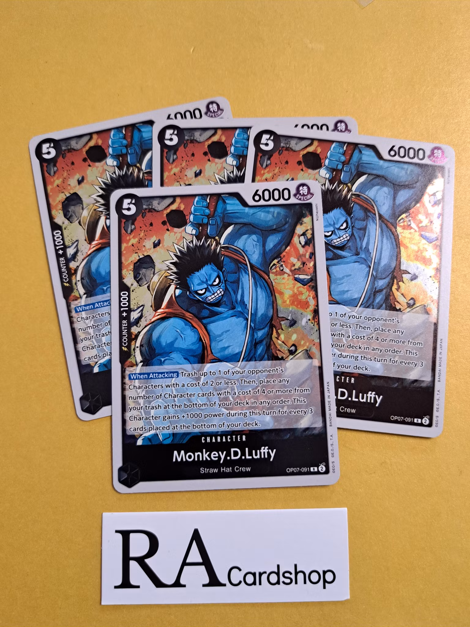 Monkey.D.Luffy Rare Foil OP07-091 500 Years Into The Future One Piece Card Game