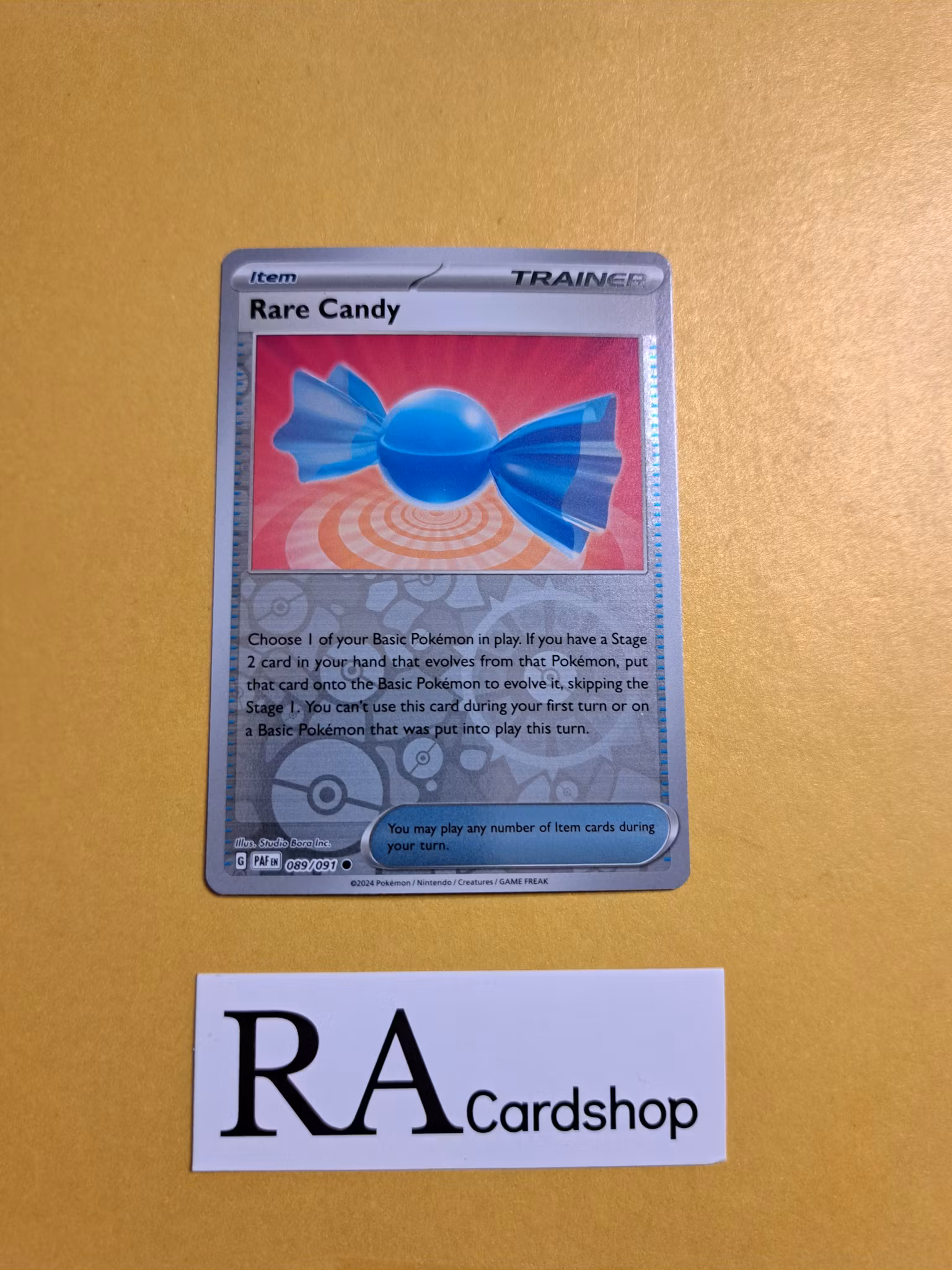 Rare Candy Reverse Holo Common 089/091 Paldean Fates Pokemon
