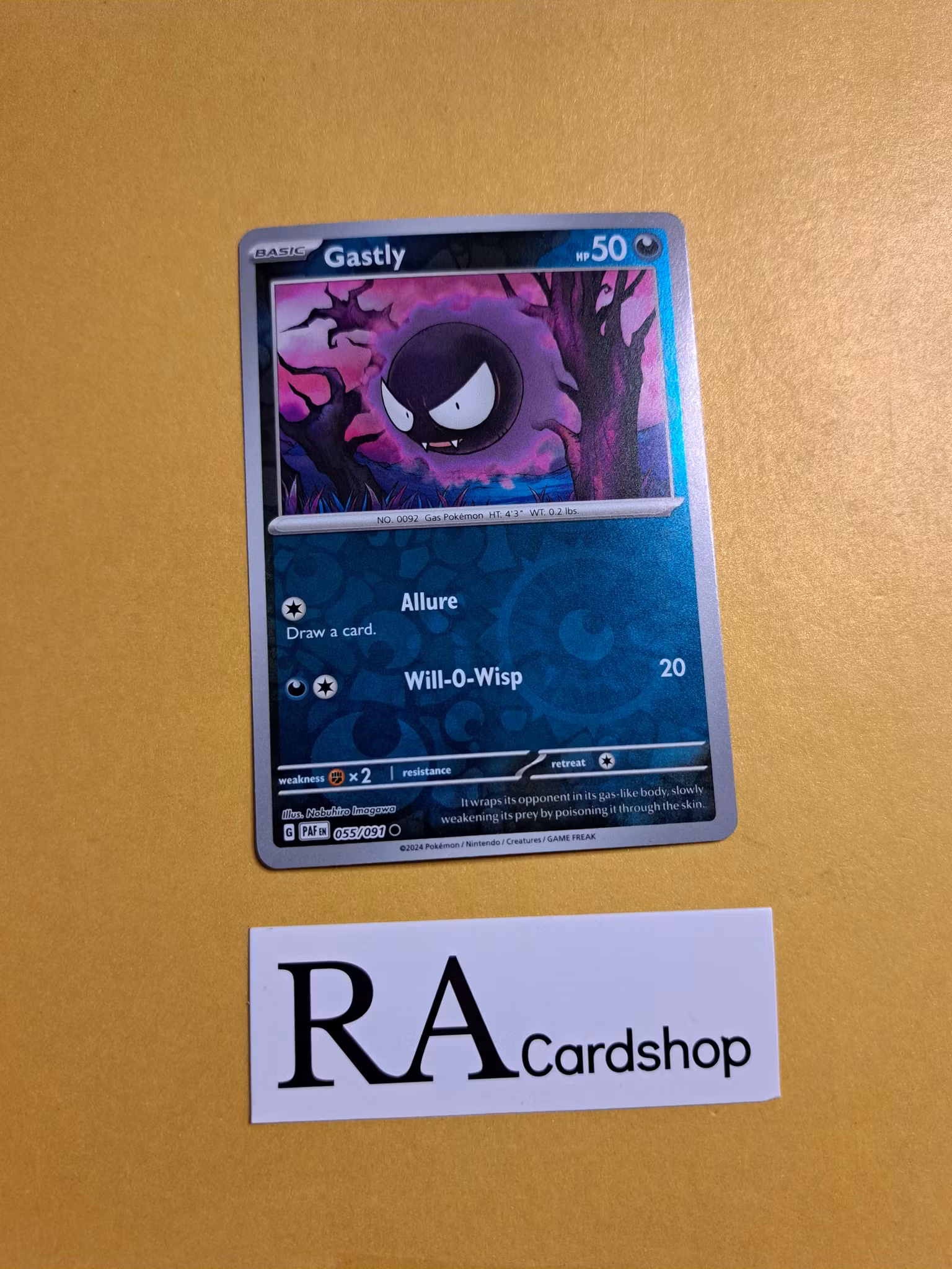 Gastly Reverse Holo Common 055/091 Paldean Fates Pokemon