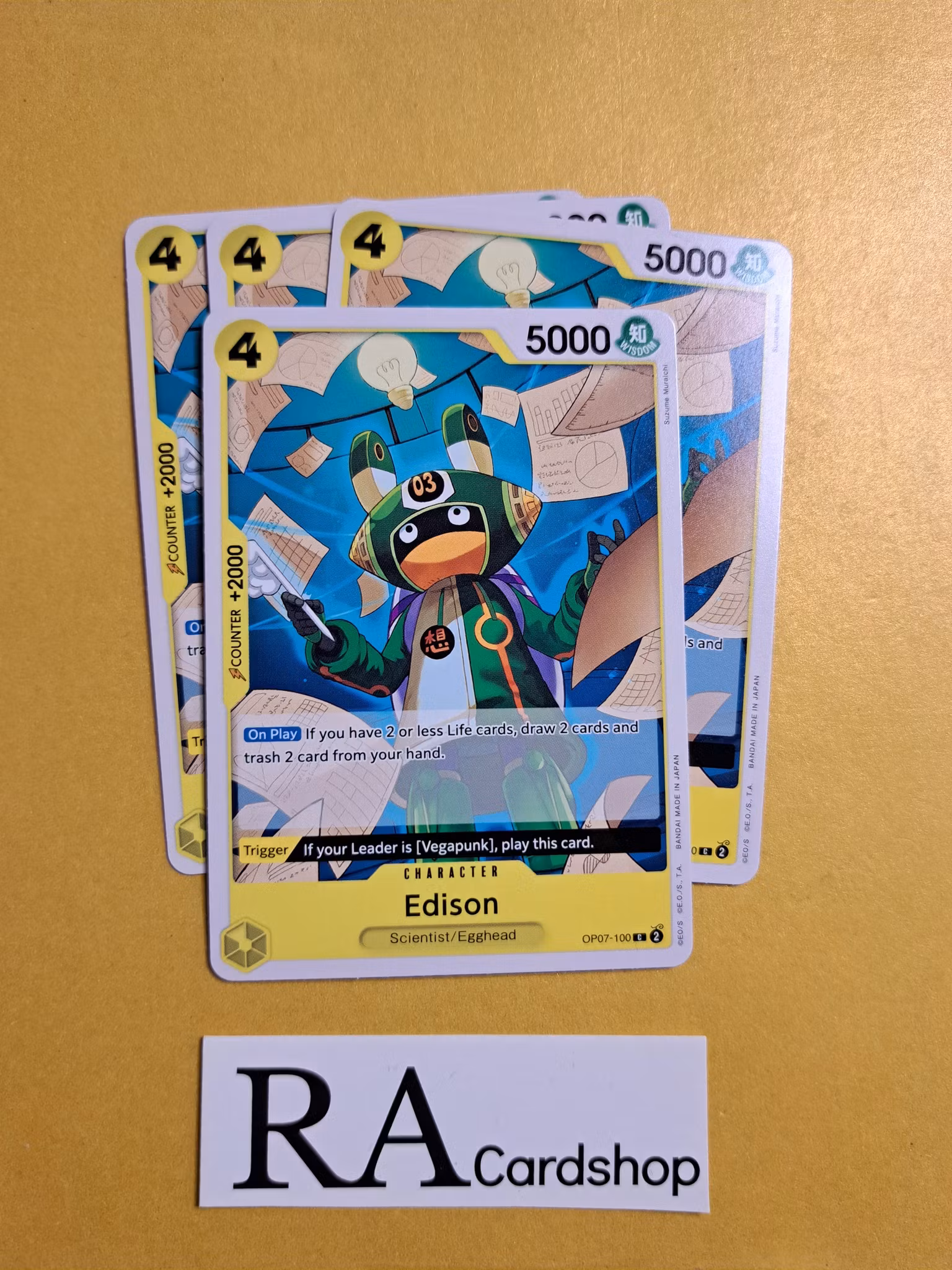 Edison Common OP07-100 500 Years Into The Future One Piece Card Game