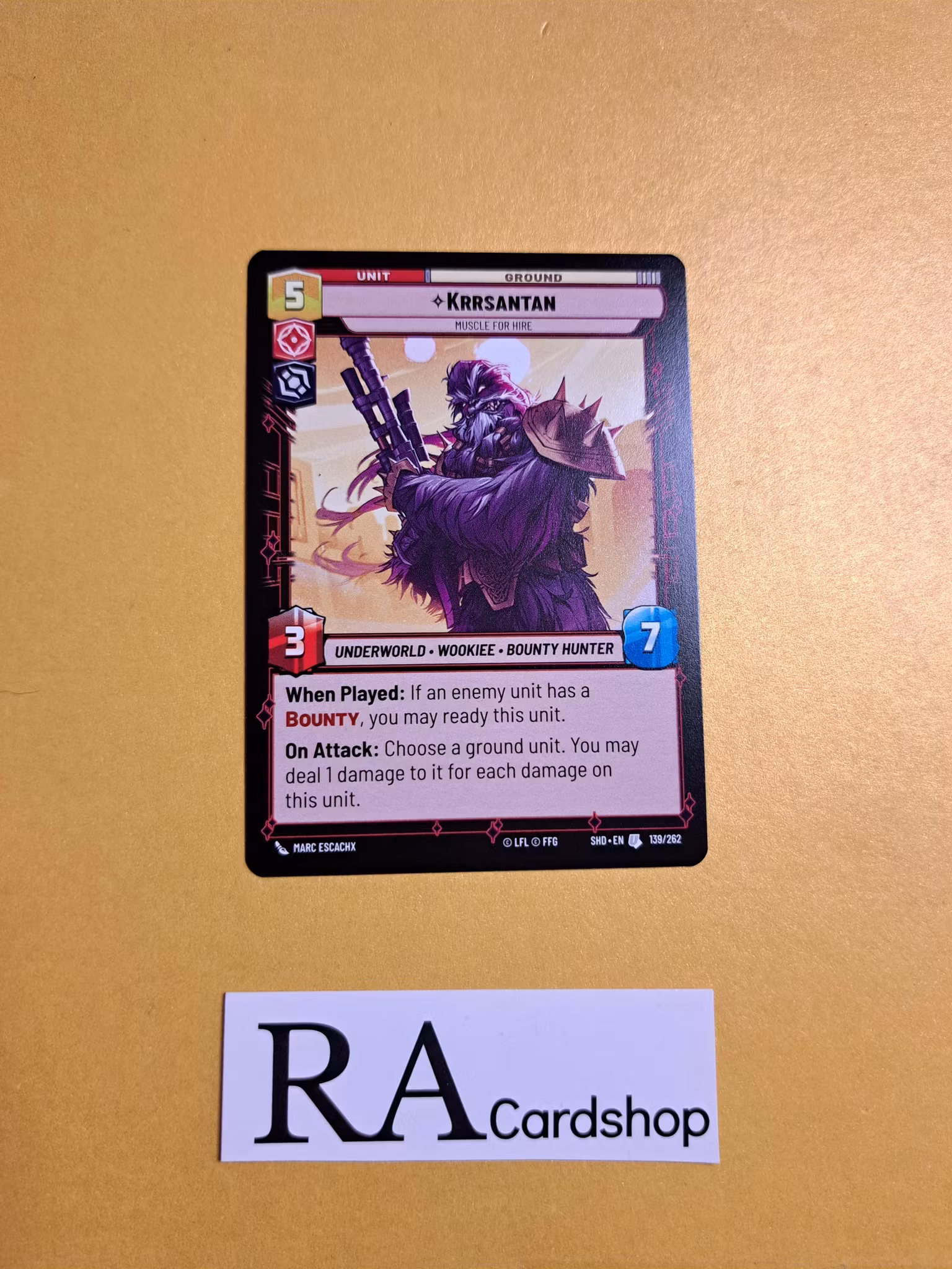Krrsantan Uncommon 139/262 Shadows of the Galaxy Star Wars Unlimited TCG