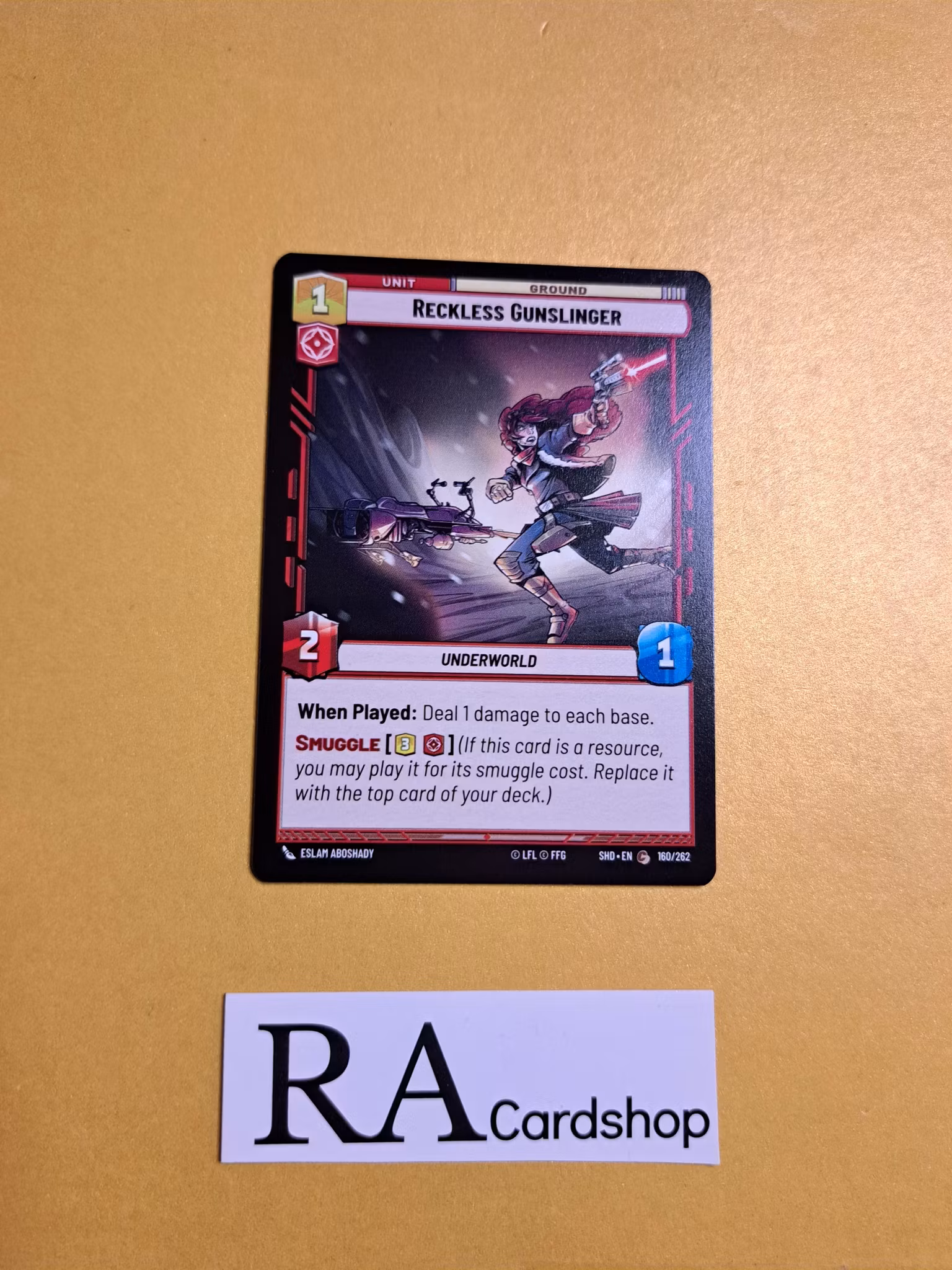 Reckless Gunslinger Common 160/262 Shadows of the Galaxy Star Wars Unlimited TCG