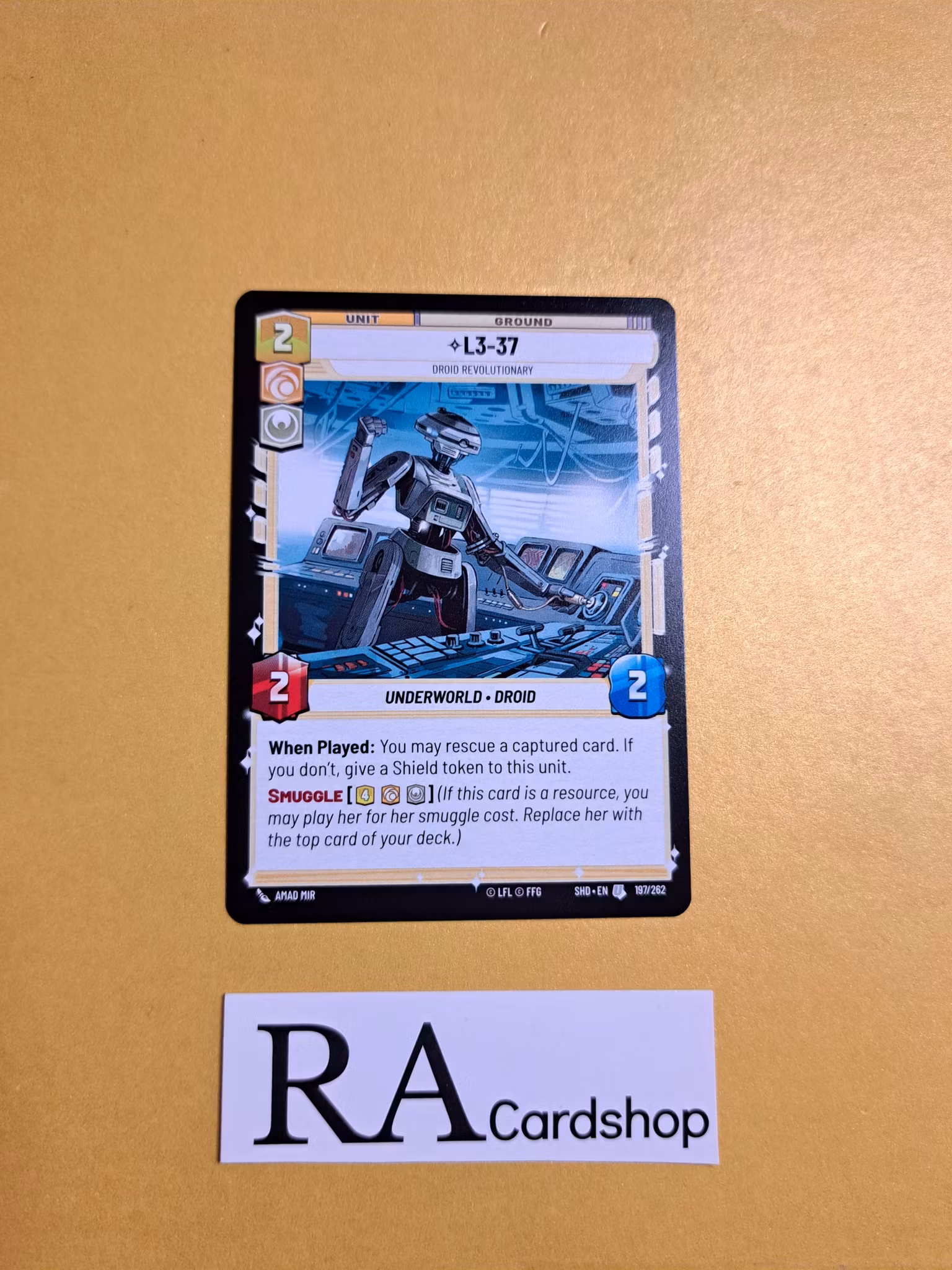 L3-37 Uncommon 197/262 Shadows of the Galaxy Star Wars Unlimited TCG