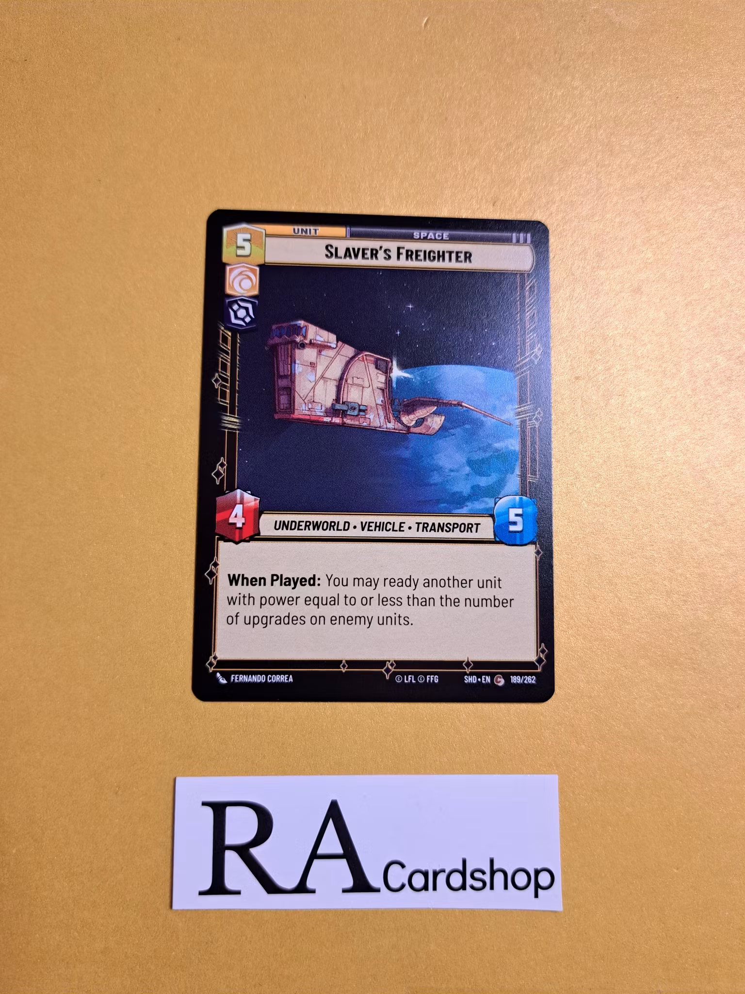 Slavers Freighter Common 189/262 Shadows of the Galaxy Star Wars Unlimited TCG