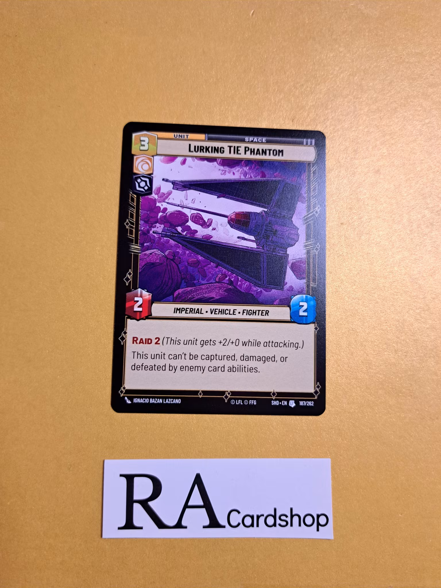 Lurking TIE Phantom Uncommon 187/262 Shadows of the Galaxy Star Wars Unlimited TCG