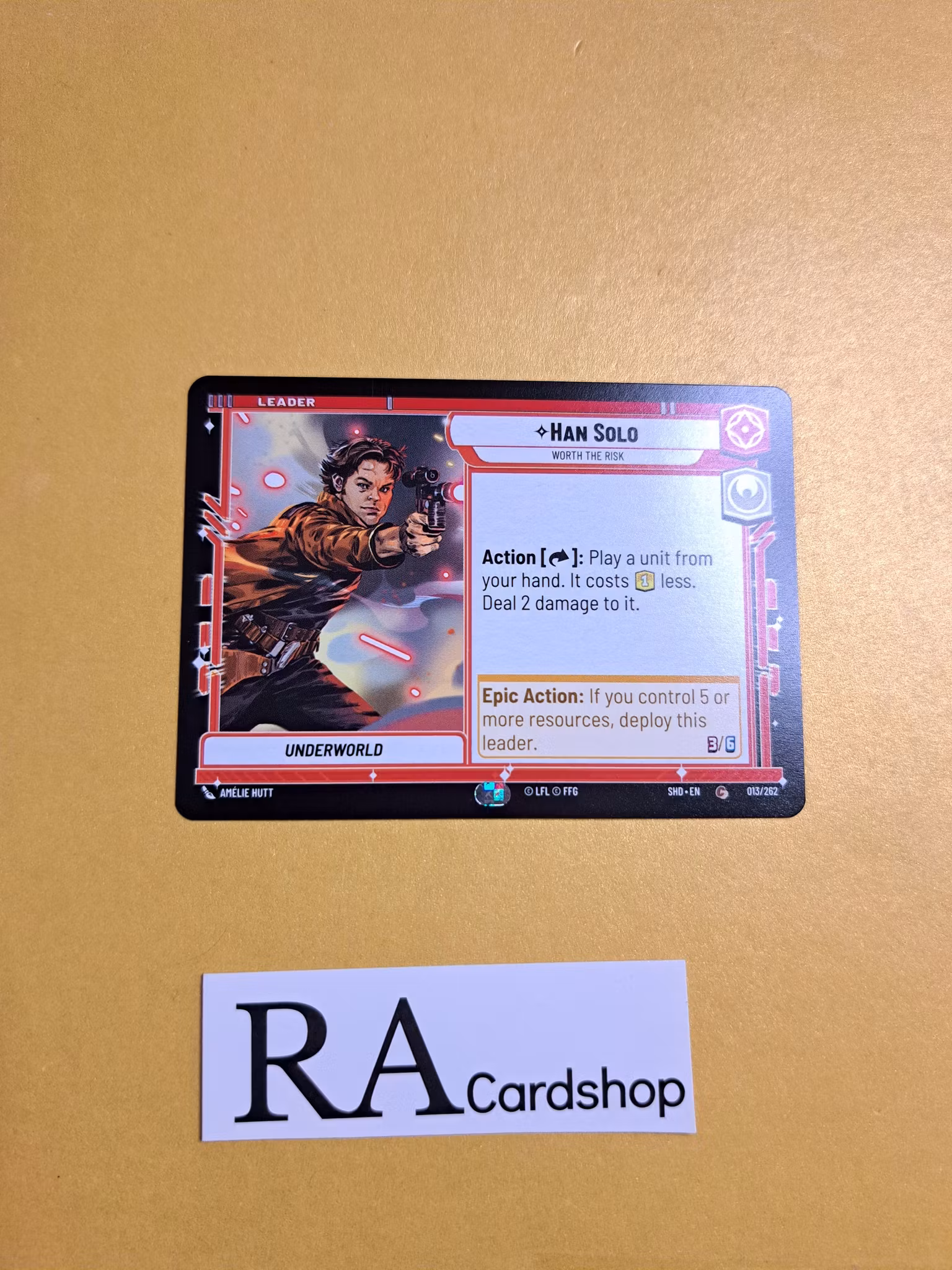Han Solo Rare Leader 013/262 Shadows of the Galaxy Star Wars Unlimited TCG