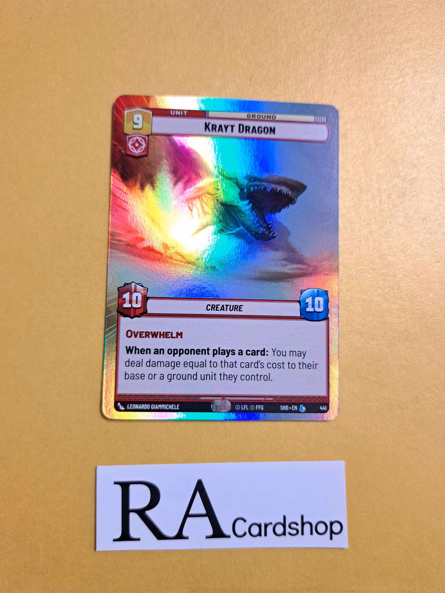 Krayt Dragon Legendary Hyper Foil 441 Shadows of the Galaxy Star Wars Unlimited TCG