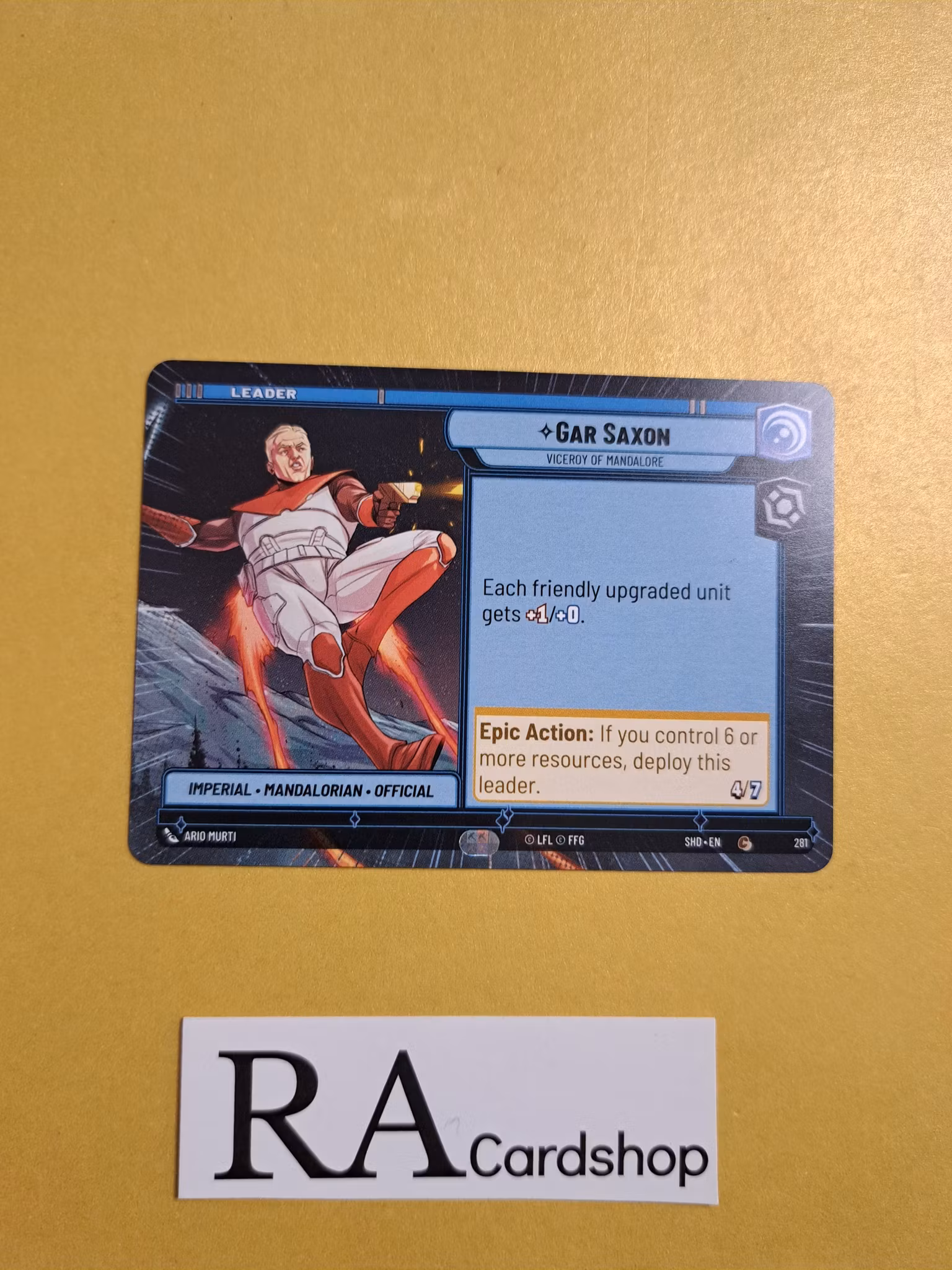 Gar Saxon Common Hyper 281 Shadows of the Galaxy Star Wars Unlimited TCG