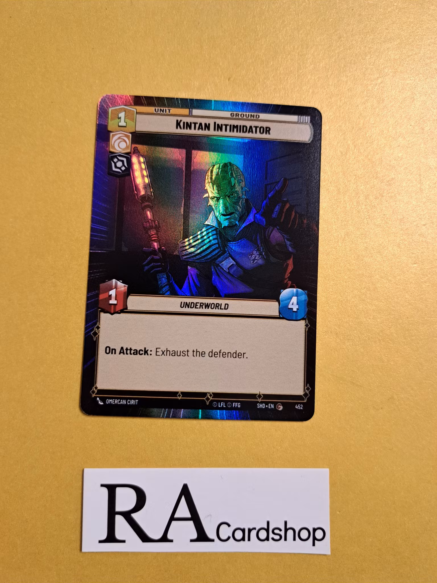 Kintan Intimidator Common Hyper Foil 452 Shadows of the Galaxy Star Wars Unlimited TCG