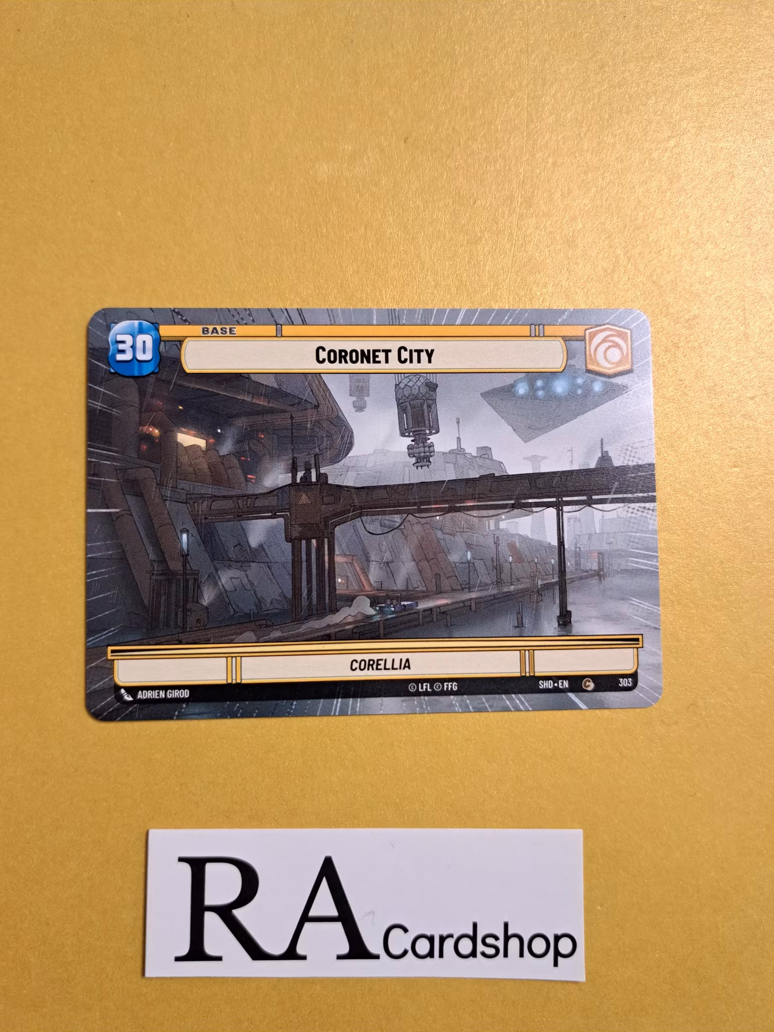 Coronet City / Shield Token Common Hyper 303 Shadows of the Galaxy Star Wars Unlimited TCG